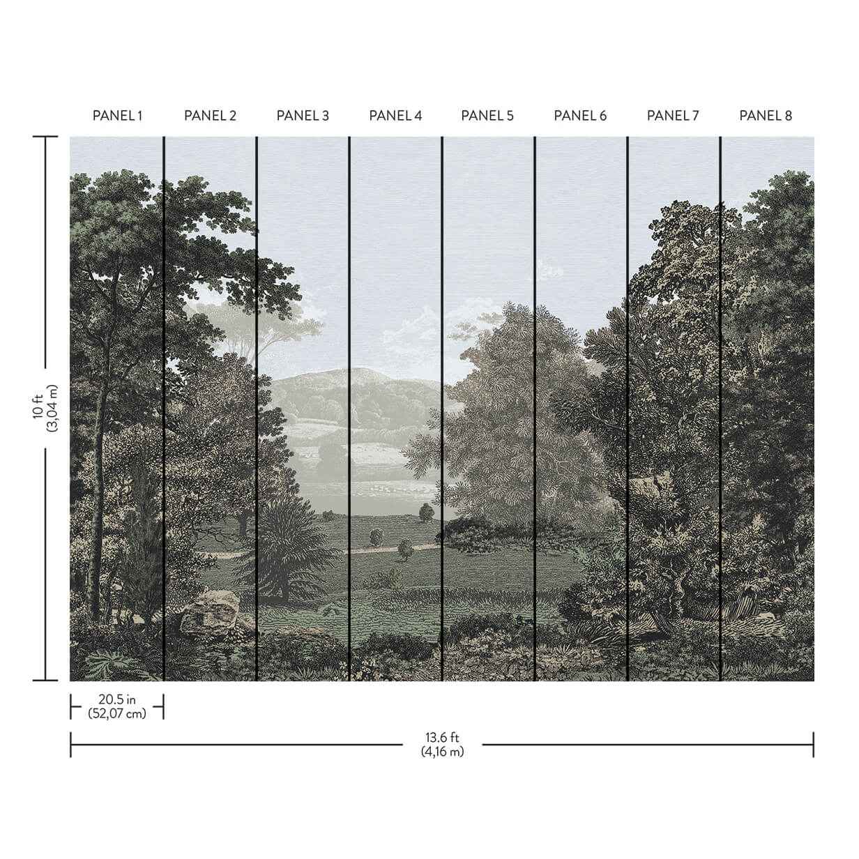 Scenic Pastures Morning Light Peel & Stick Mural - York Wallcoverings - PSW1456M - York Wallcoverings Wallpaper