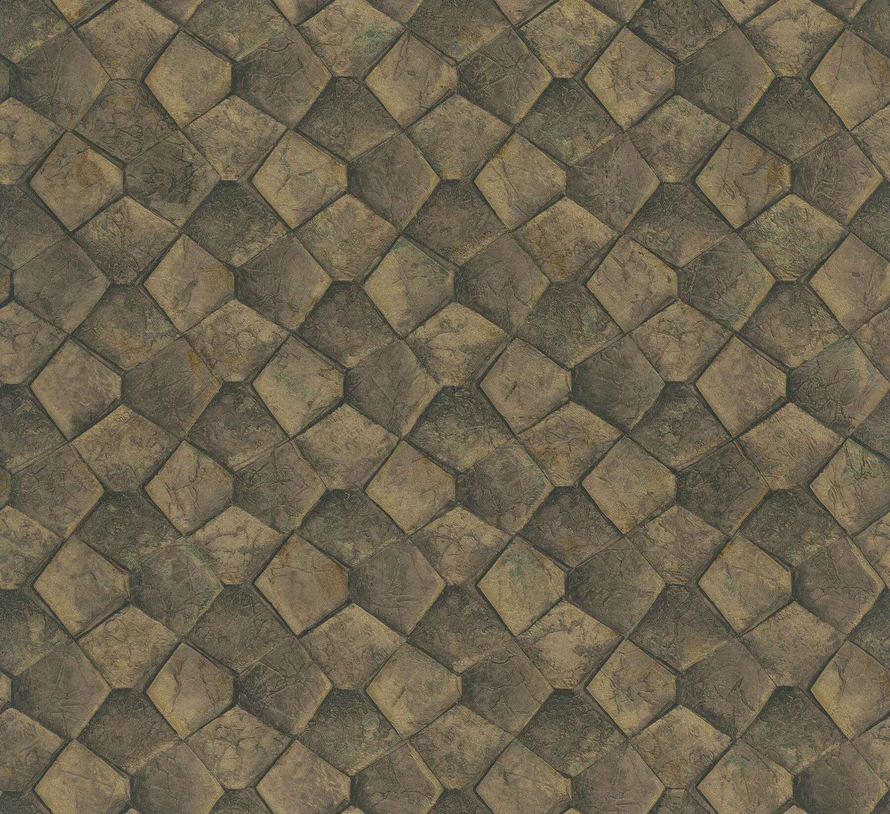 Waterford Gold Tiled Wallpaper - York Wallcoverings - MA34909