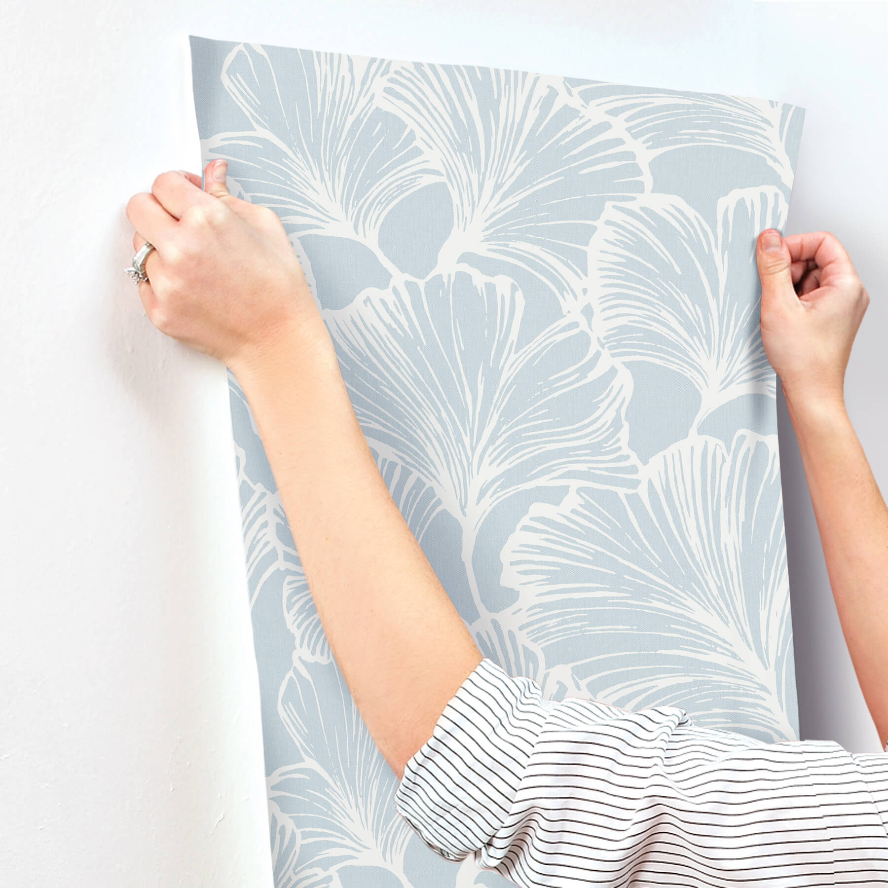 kyoto-sky-ginkgo-leaf-wallpaper-york-wallcoverings-4177-27712 - York Wallcoverings Wallpaper