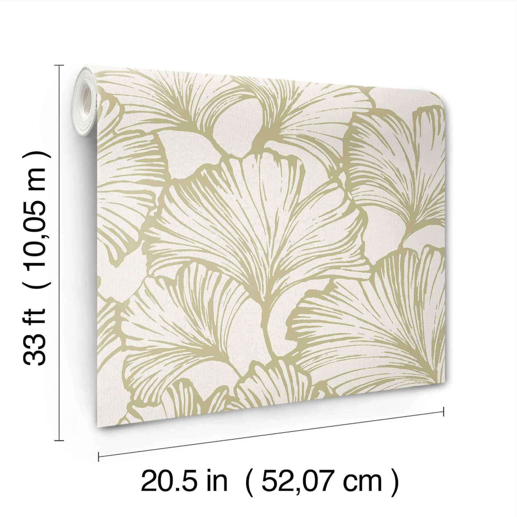 Kyoto Moss Ginkgo Leaf Wallpaper - York Wallcoverings - 4177-27714 - York Wallcoverings Wallpaper