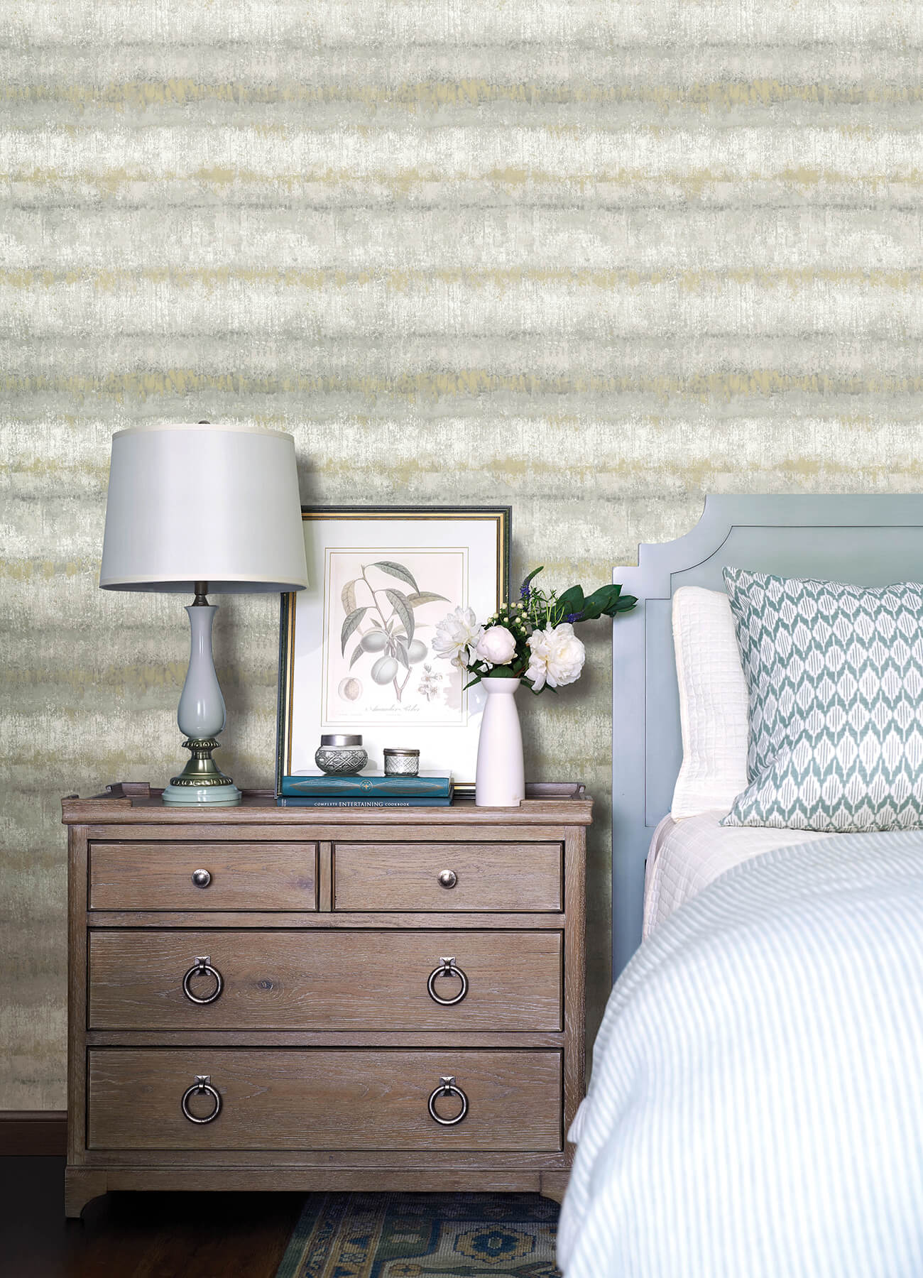 morningtide-grey-textured-stripe-wallpaper-york-wallcoverings-4177-27731 - York Wallcoverings Papel pintado
