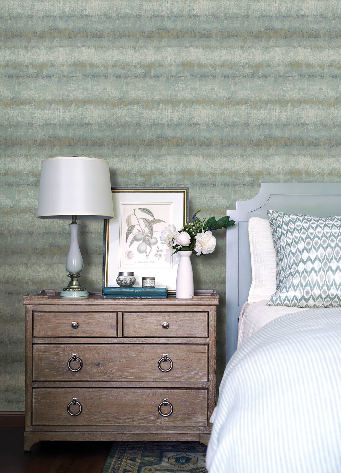 morningtide-light-blue-textured-stripe-wallpaper-york-wallcoverings-4177-27733 - York Wallcoverings Papel pintado