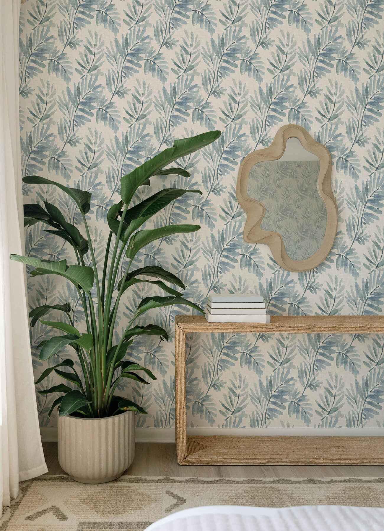Serenade Blue Ferns Wallpaper - York Wallcoverings - 4177-27743