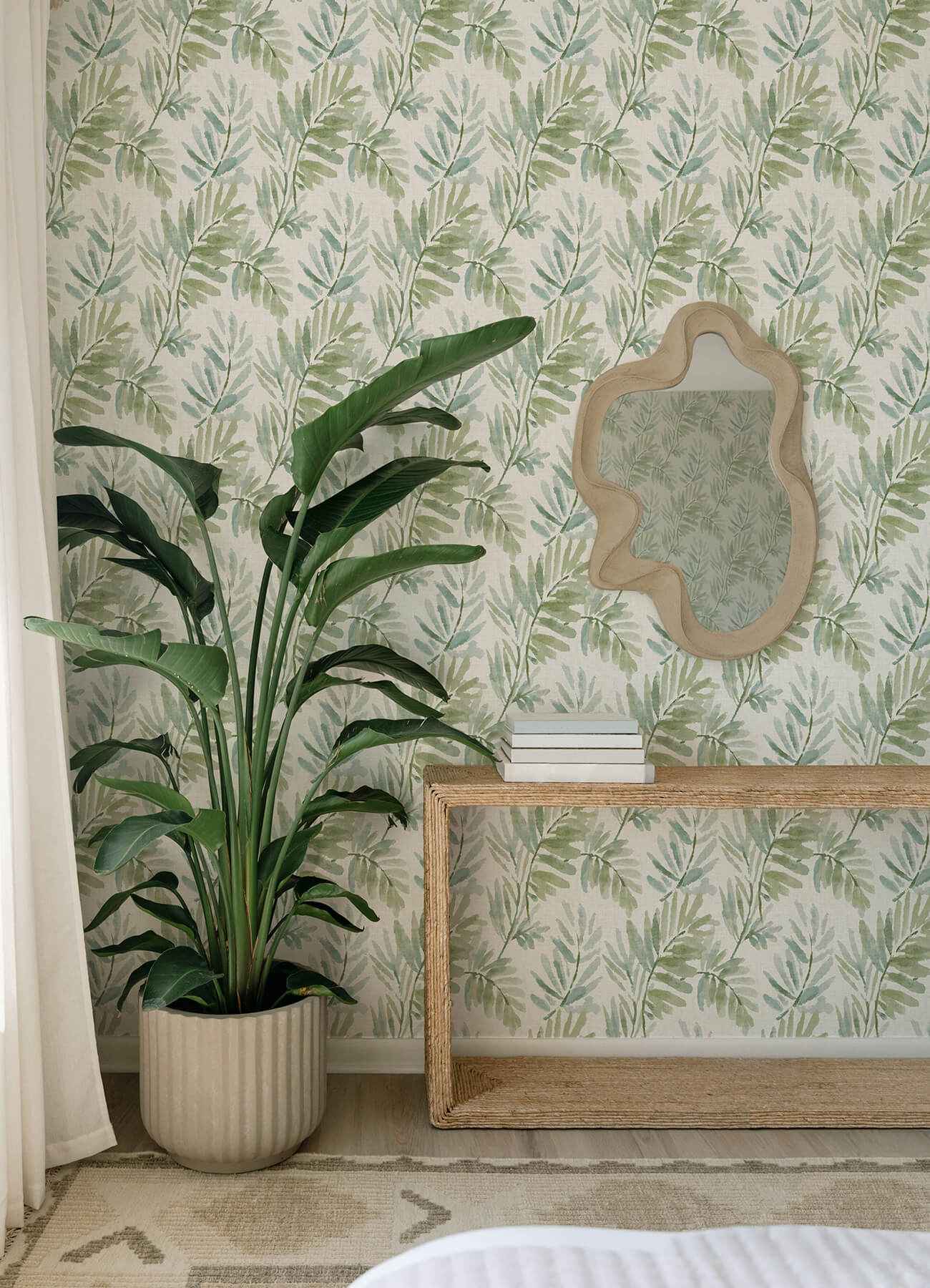 Serenade Sea Green Ferns Wallpaper - York Wallcoverings - 4177-27744