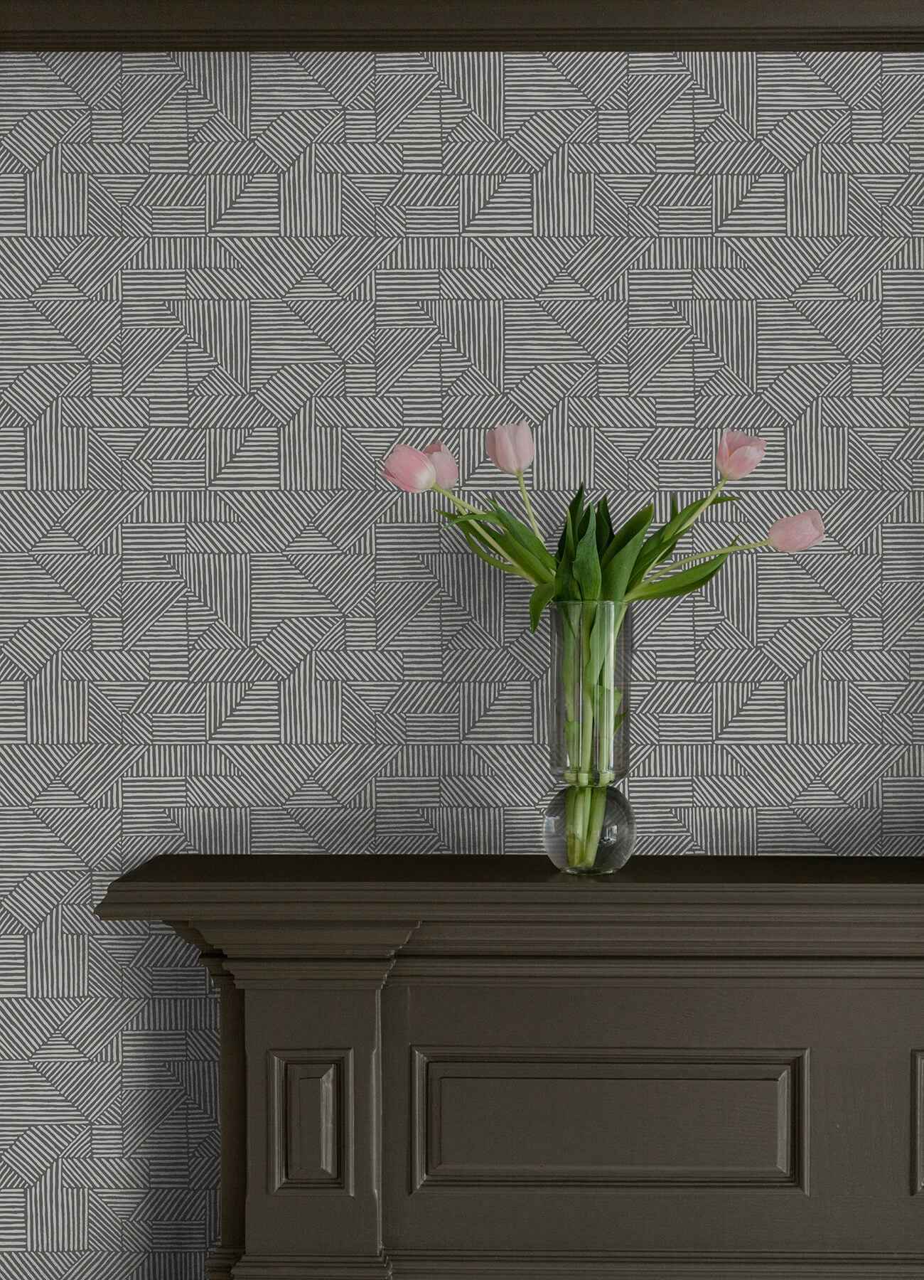 Crescendo Dark Grey Block Geometric Wallpaper - York Wallcoverings - 4177-83302