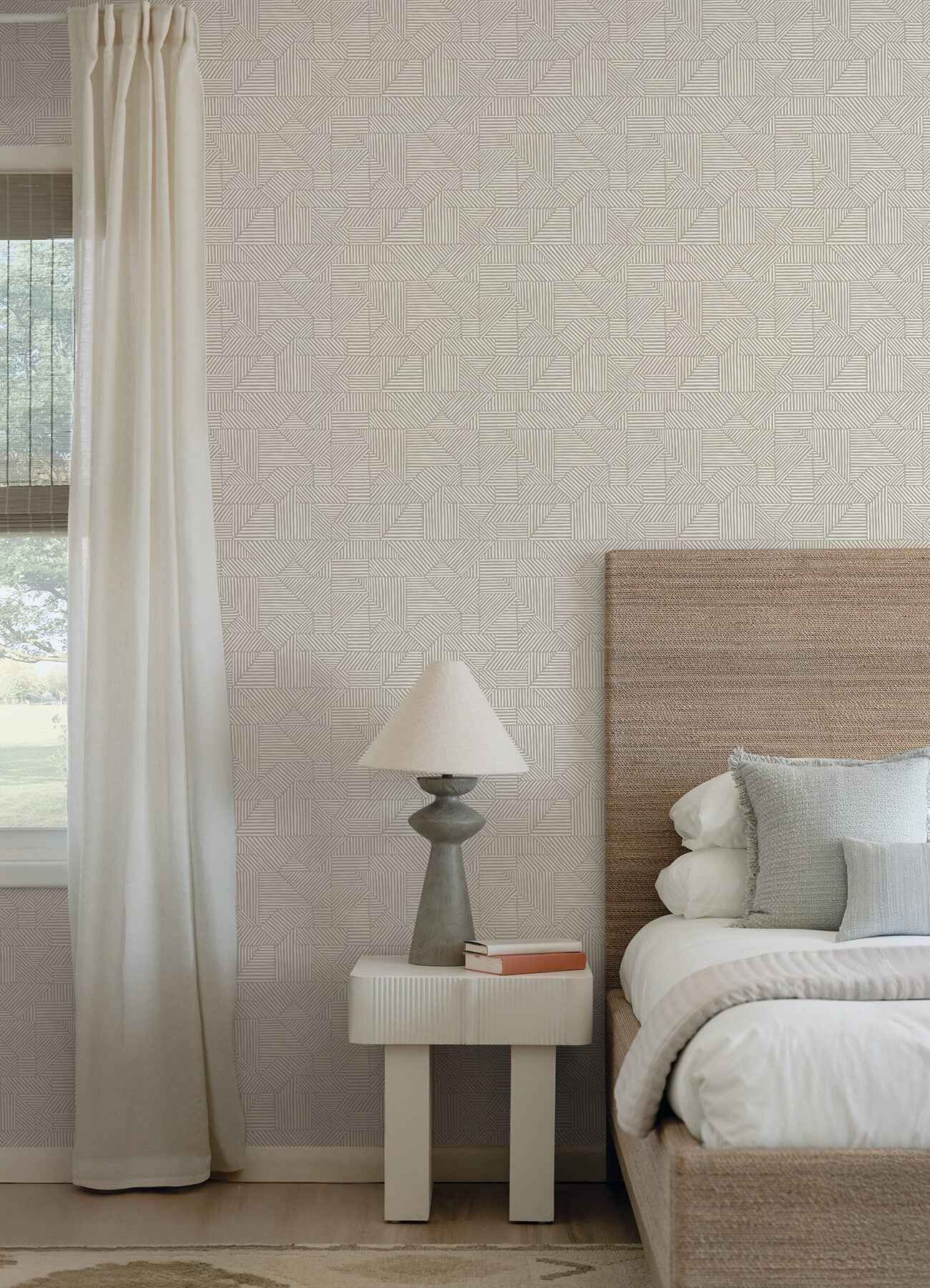 Crescendo Light Grey Block Geometric Wallpaper - York Wallcoverings - 4177-83303