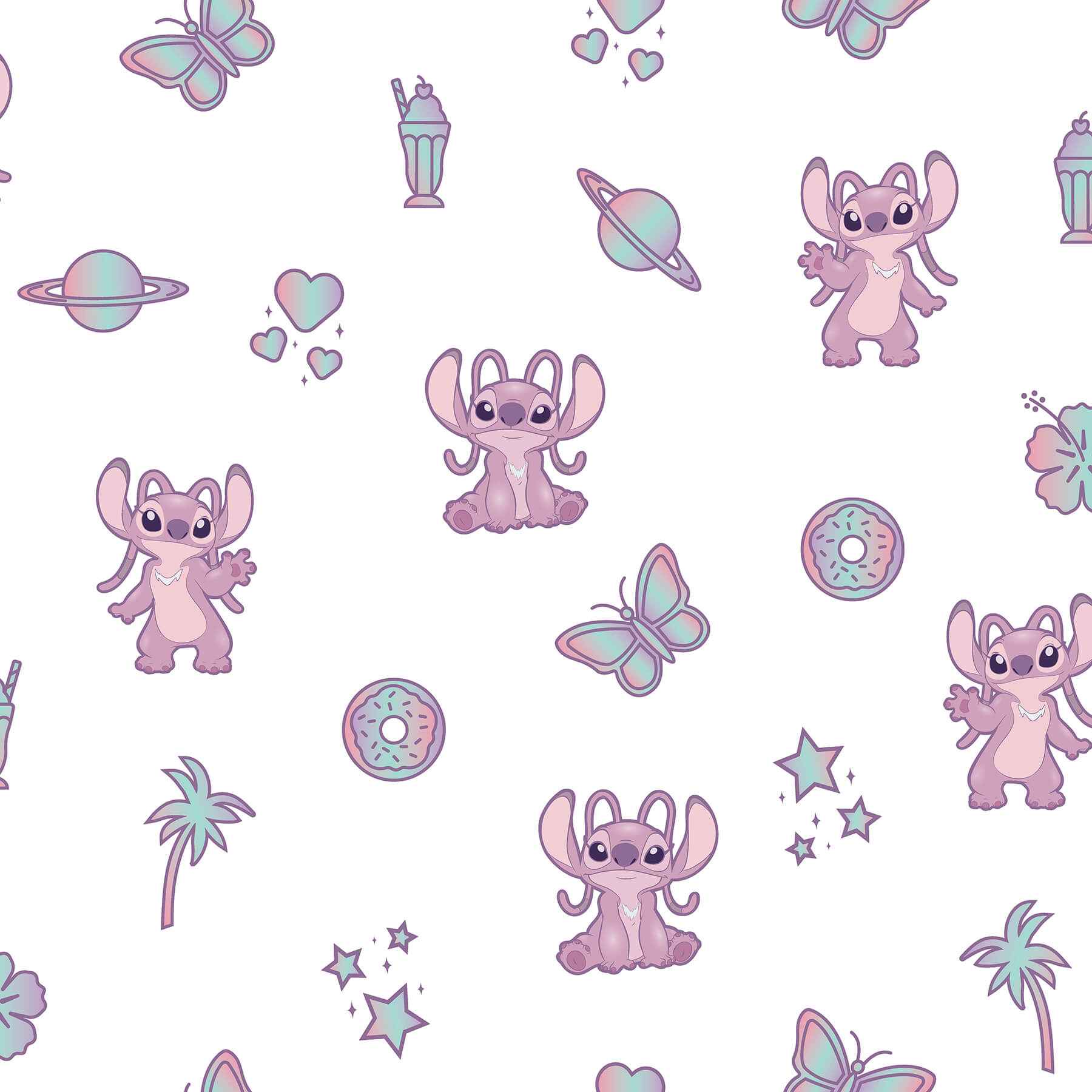 Disney Lilo & Stitch Angel Pink Peel an - York Wallcoverings - RMWS1347 - York Wallcoverings Wallpaper