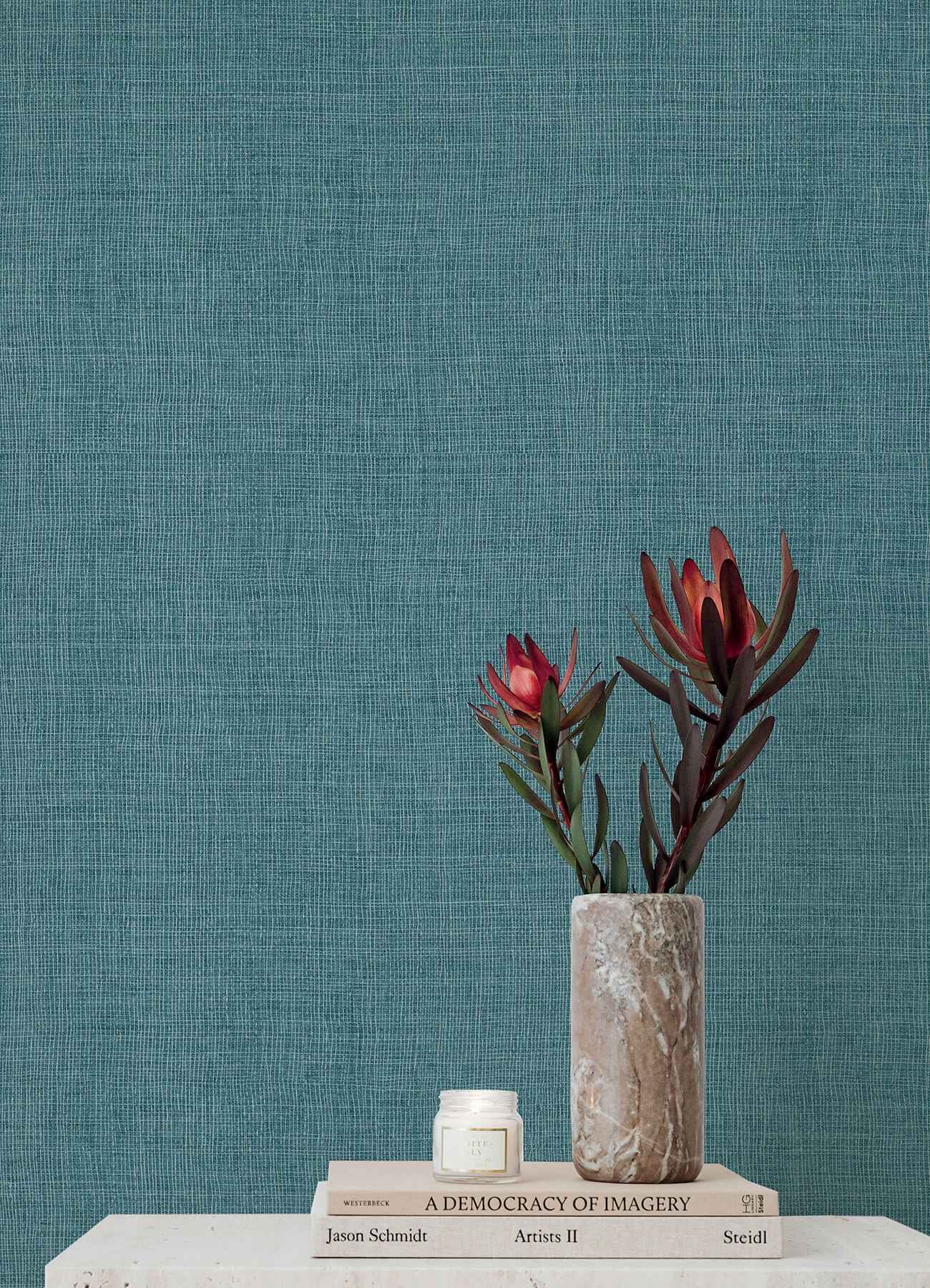 Alba Turquoise Open Weave Wallpaper - York Wallcoverings - 4193-7412 - York Wallcoverings Wallpaper