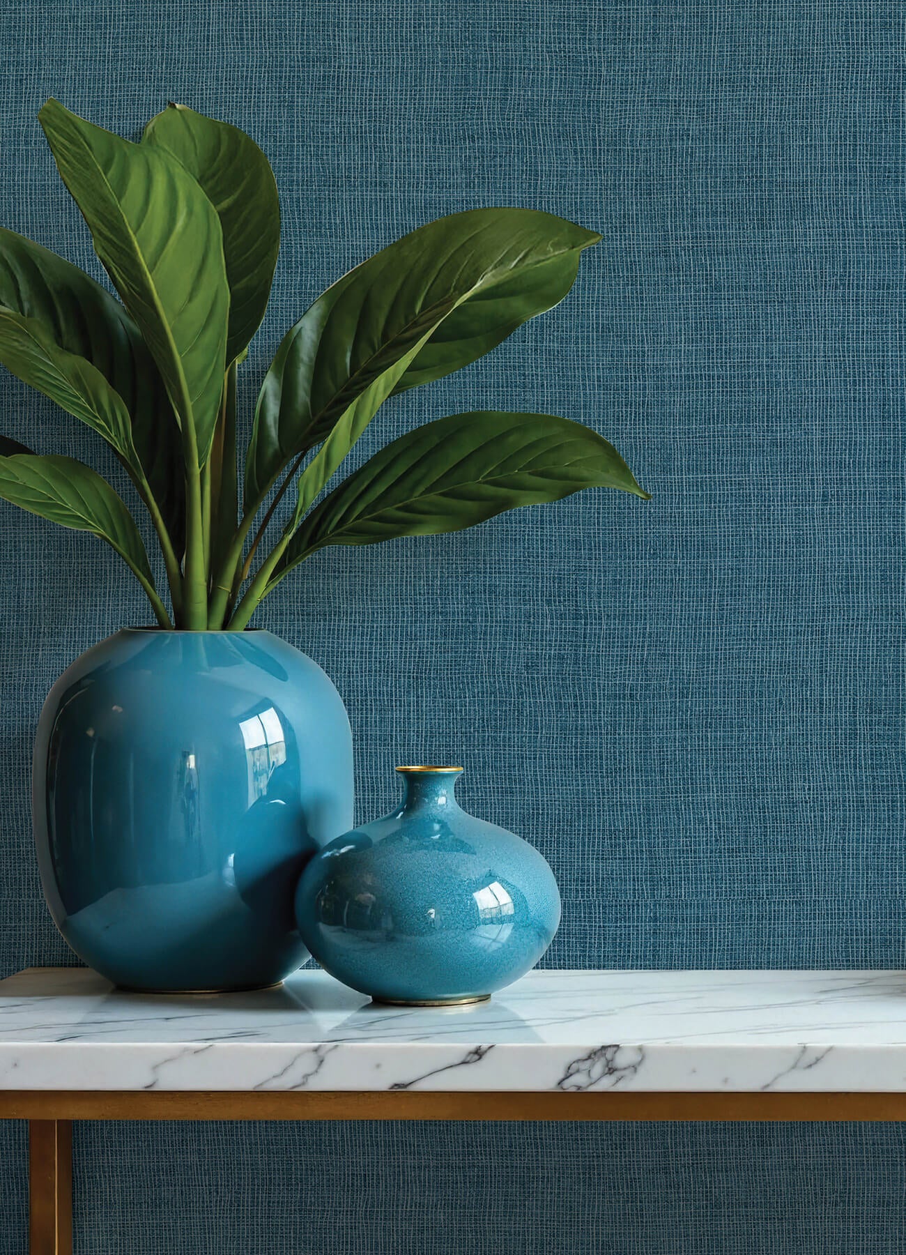 alba-dark-blue-open-weave-wallpaper-york-wallcoverings-4193-7414 - York Wallcoverings Papel pintado
