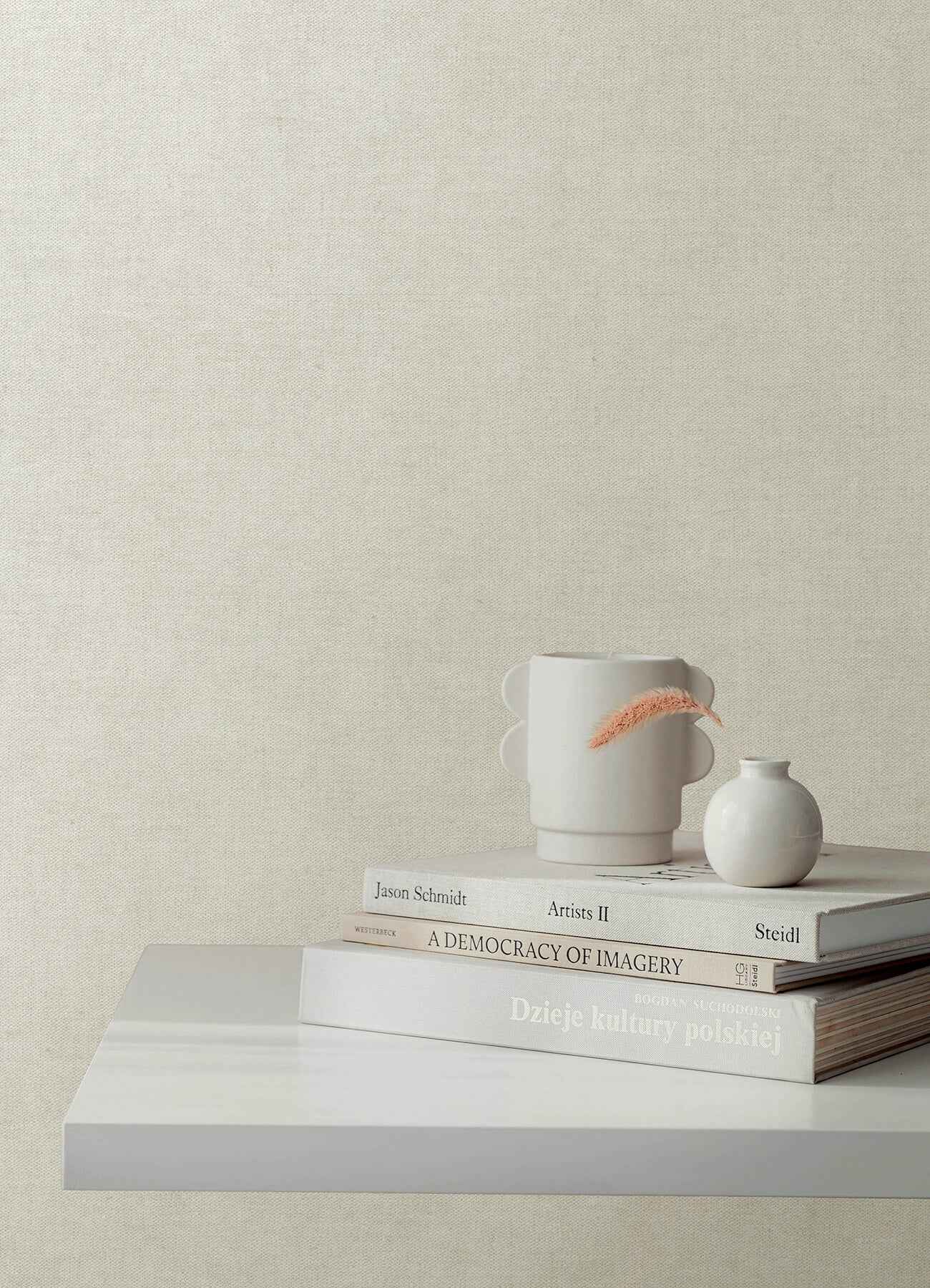 Nuovo Off-White Faux Linen Wallpaper - York Wallcoverings - 4193-7420 - York Wallcoverings Wallpaper