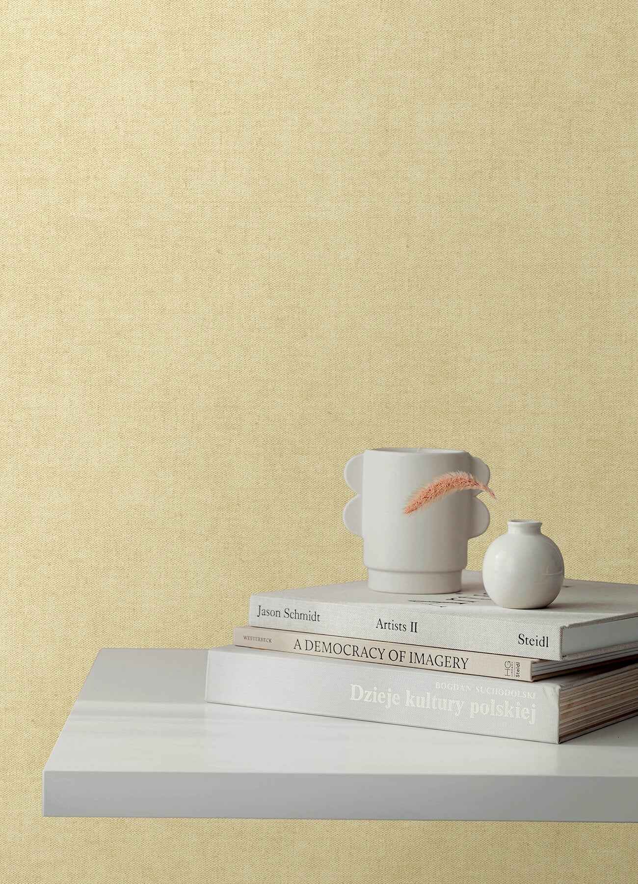 Nuovo Ivory Faux Linen Wallpaper - York Wallcoverings - 4193-7421 - York Wallcoverings Wallpaper