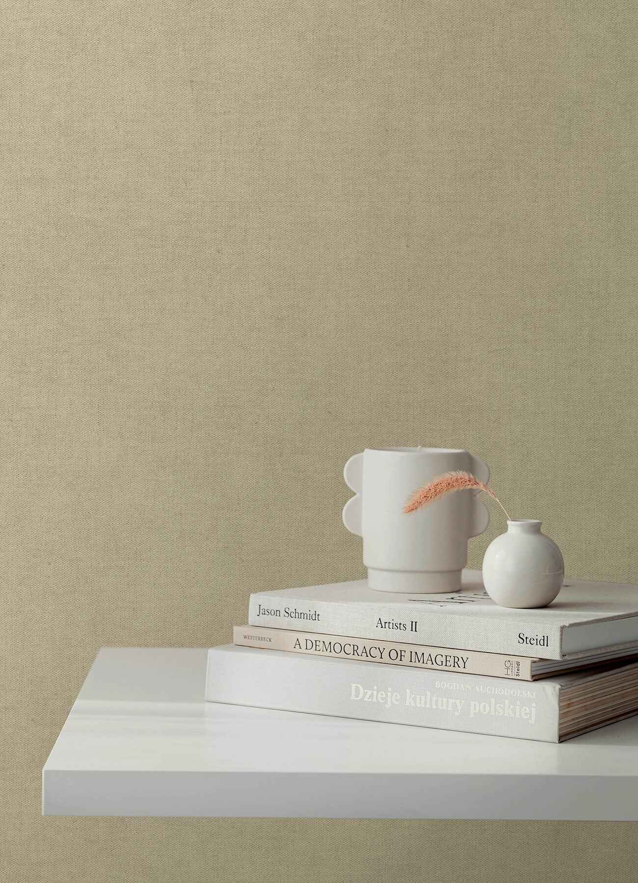 Nuovo Khaki Faux Linen Wallpaper - York Wallcoverings - 4193-7423 - York Wallcoverings Wallpaper
