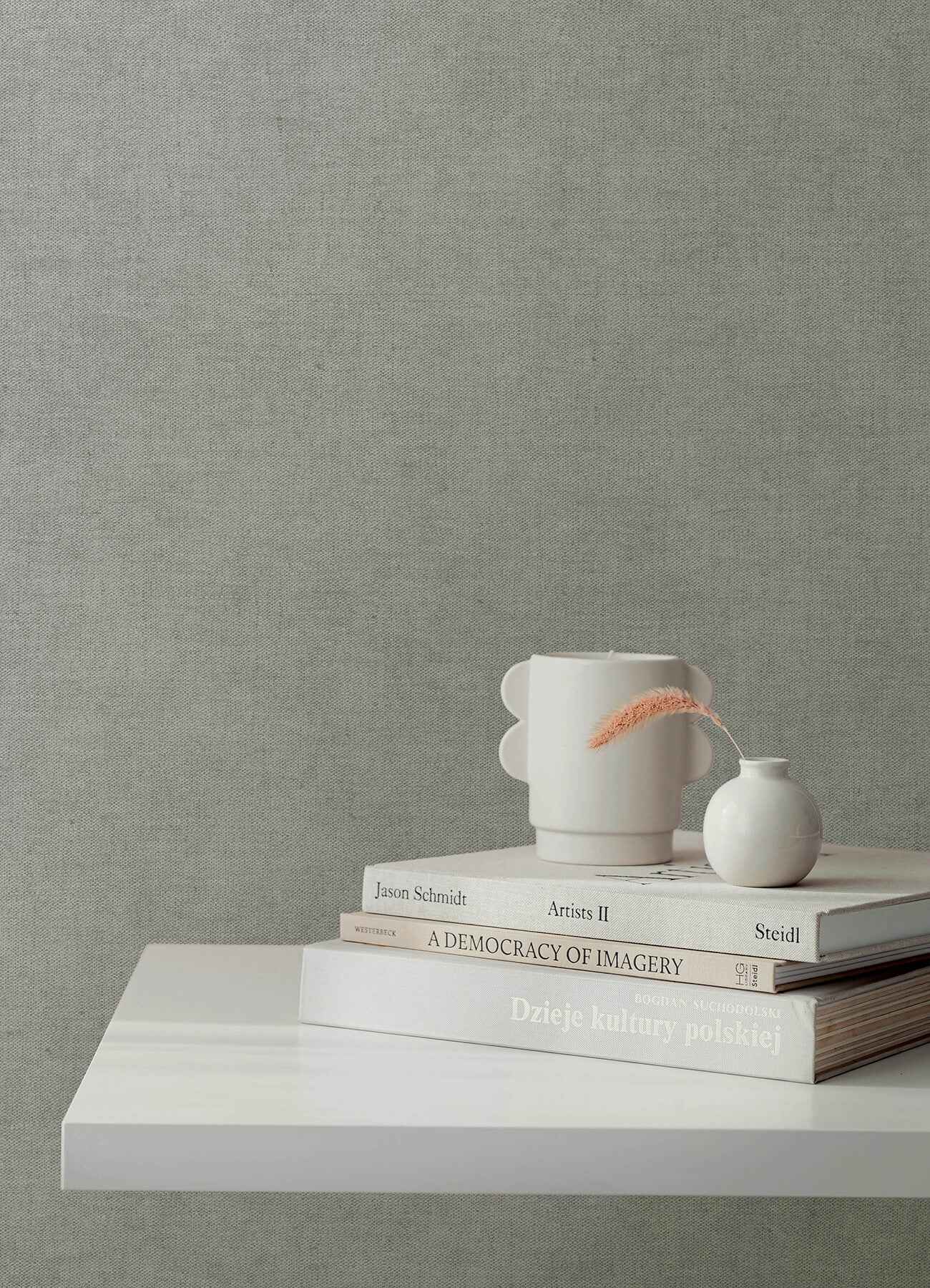 Nuovo Grey Faux Linen Wallpaper - York Wallcoverings - 4193-7424 - York Wallcoverings Wallpaper