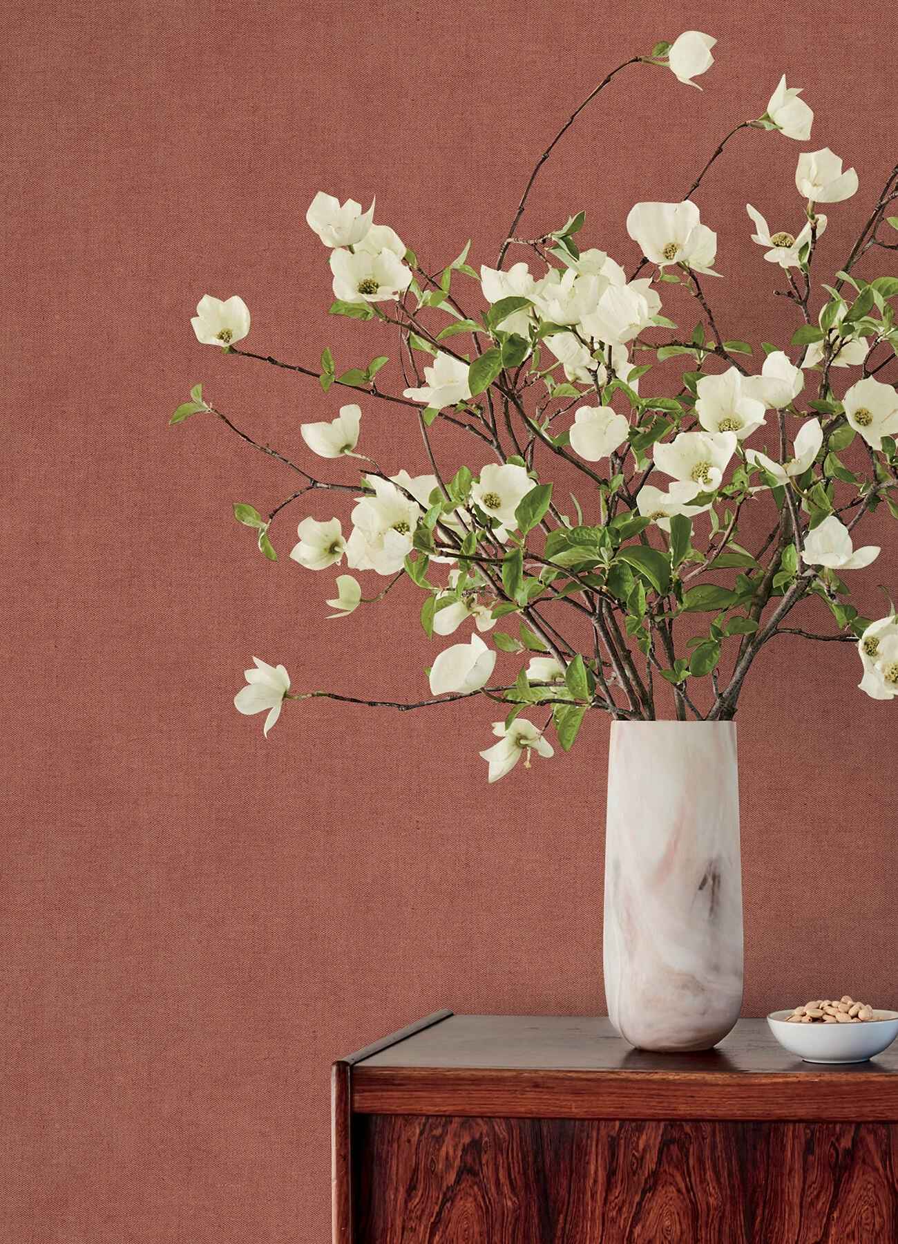 Nuovo Rust Faux Linen Wallpaper - York Wallcoverings - 4193-7429 - York Wallcoverings Wallpaper