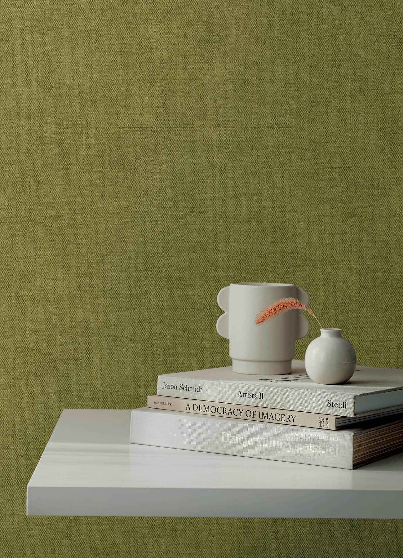 Nuovo Chartreuse Faux Linen Wallpaper - York Wallcoverings - 4193-7430 - York Wallcoverings Wallpaper