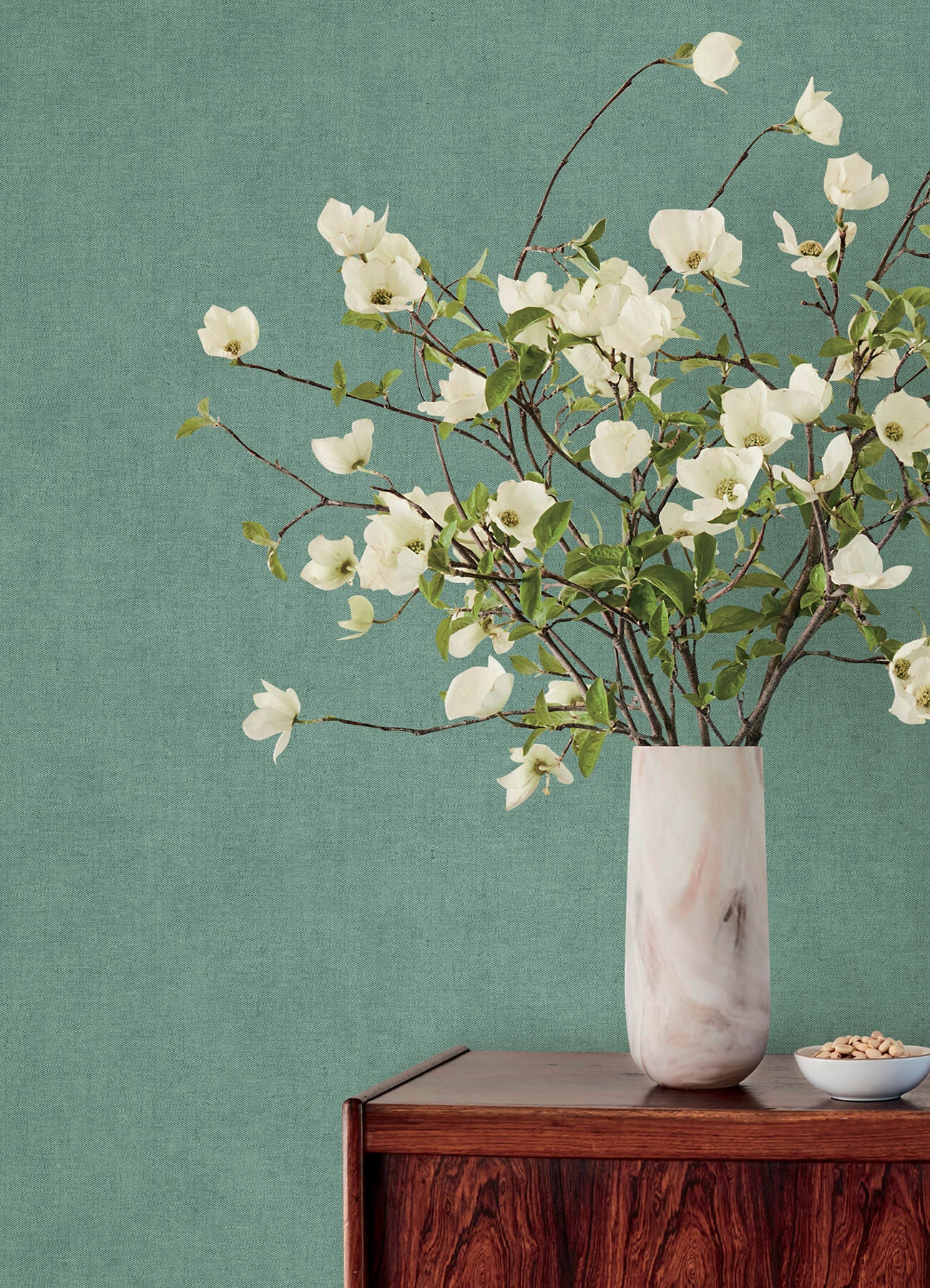 nuovo-light-blue-faux-linen-wallpaper-york-wallcoverings-4193-7433 - York Wallcoverings Wallpaper