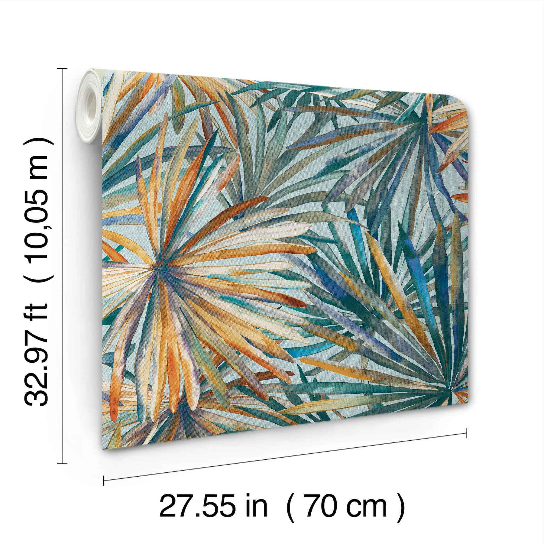 Corifa Sea Green Palm Leaf Wallpaper - York Wallcoverings - 4193-7451 - York Wallcoverings Wallpaper