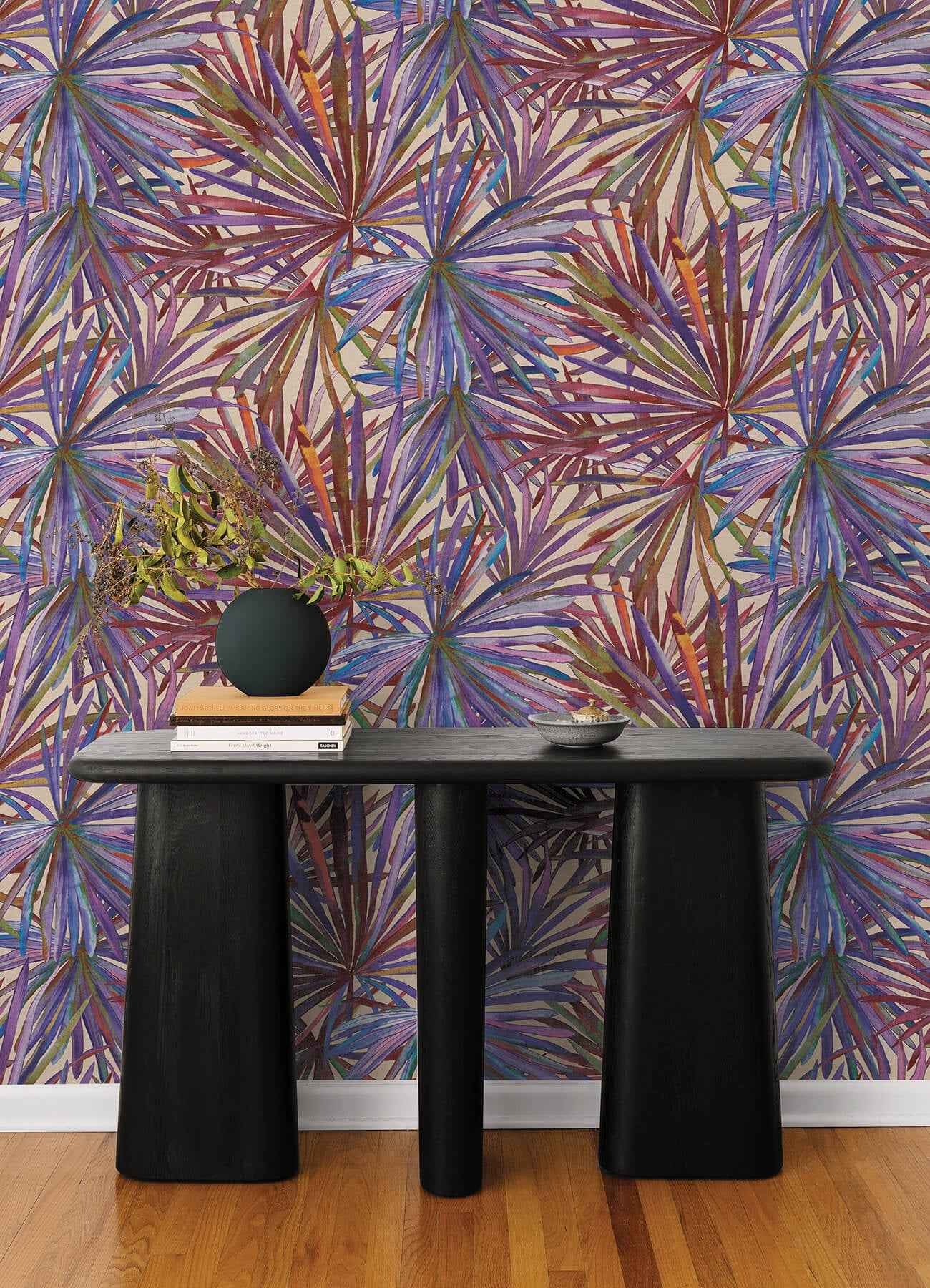 Corifa Purple Palm Leaf Wallpaper - York Wallcoverings - 4193-7452 - York Wallcoverings Wallpaper