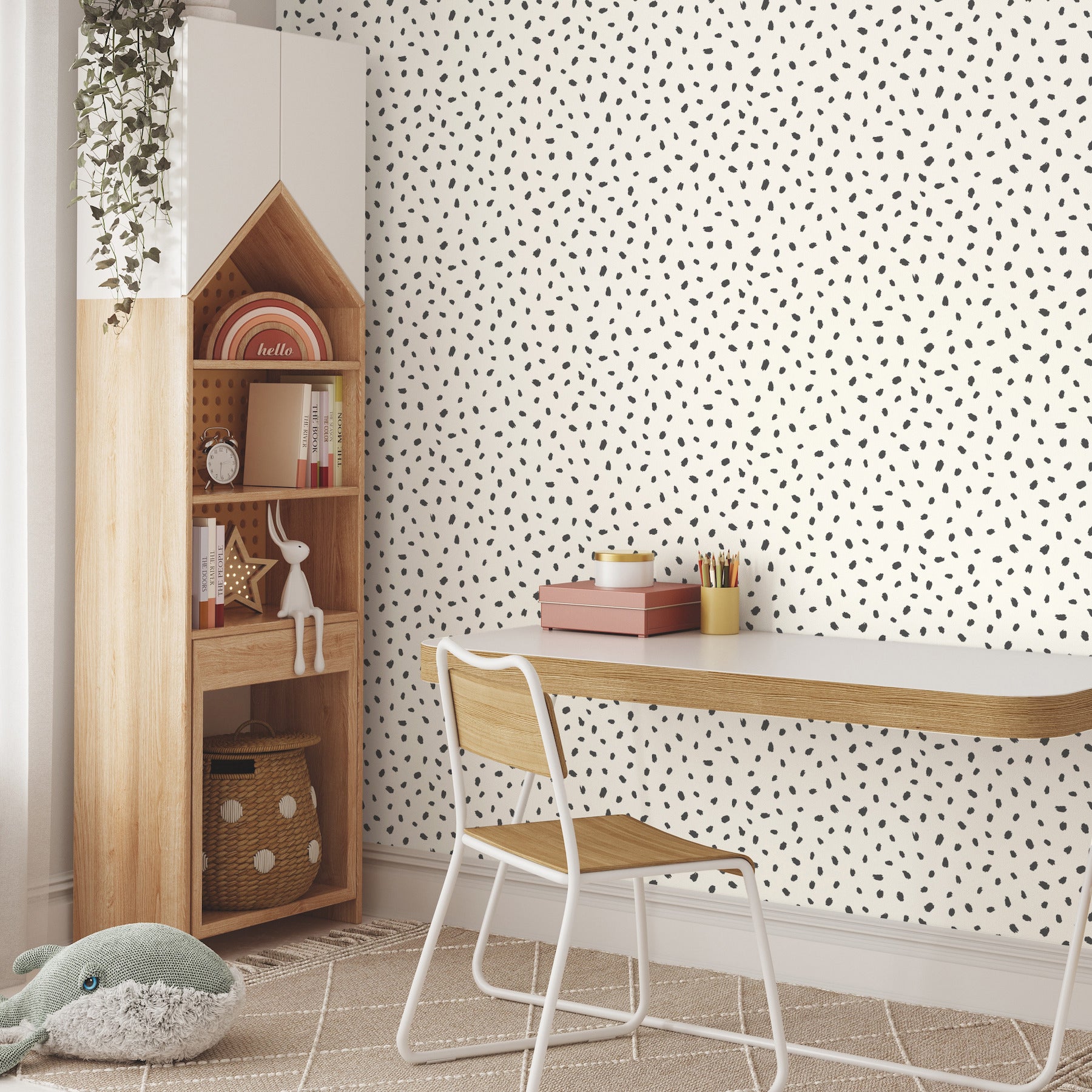 animal-spots-black-polka-dot-wallpaper-york-wallcoverings-4203-27542 - York Wallcoverings Papel pintado