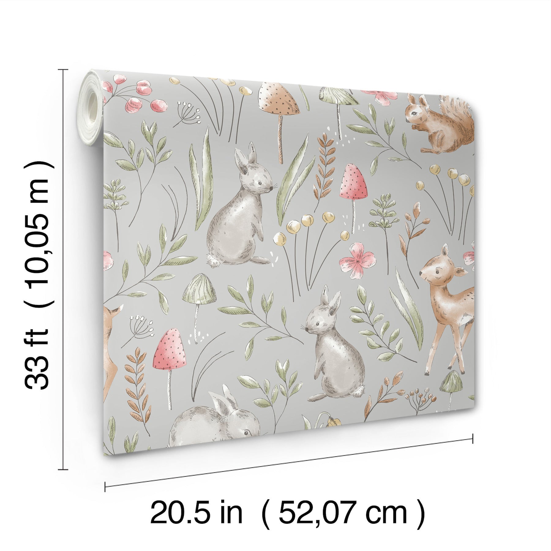 forest-animals-grey-whimsical-wallpaper-york-wallcoverings-4203-27546 - York Wallcoverings Wallpaper