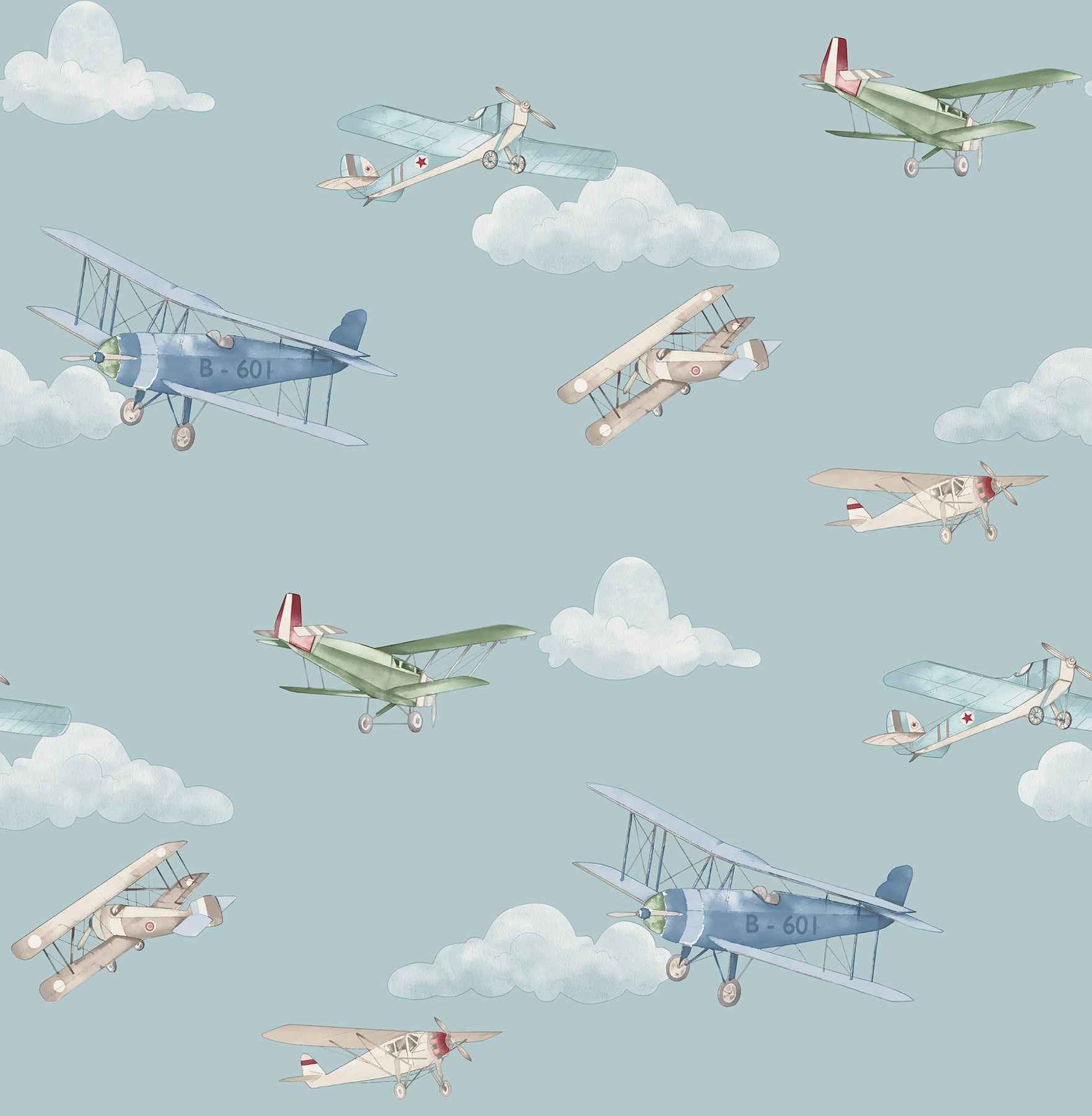 Aeroplanes Blue Skies Wallpaper - York Wallcoverings - 4203-27548