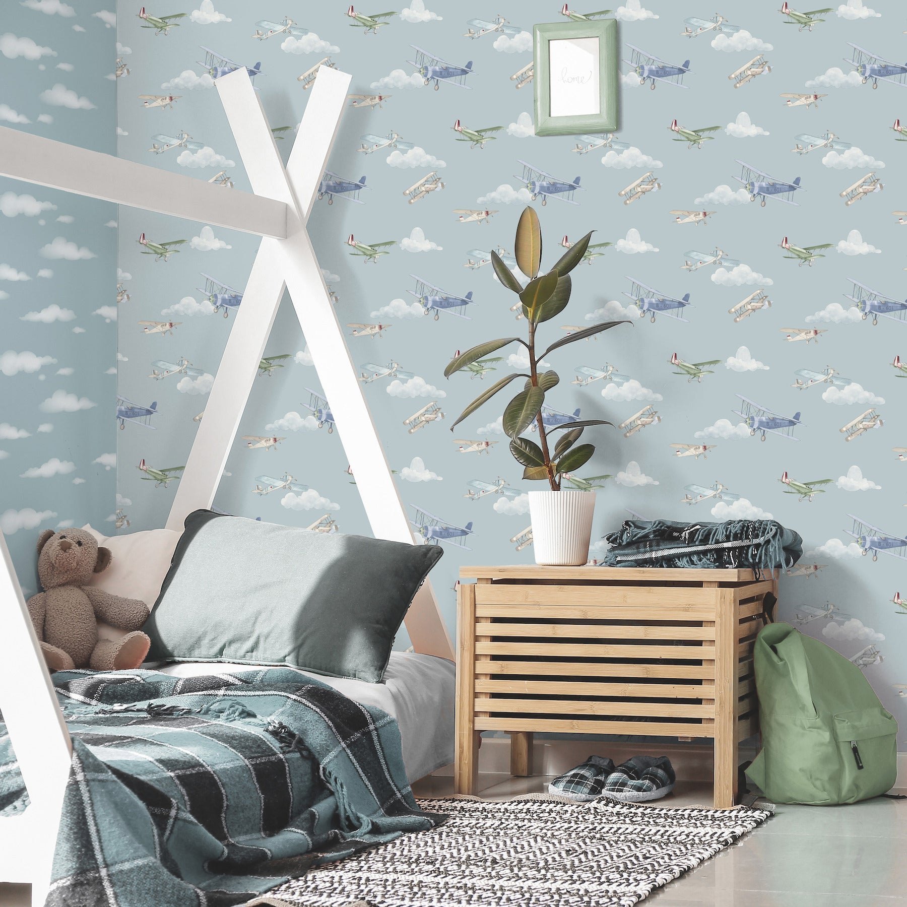 aeroplanes-blue-skies-wallpaper-york-wallcoverings-4203-27548 - York Wallcoverings Papel pintado