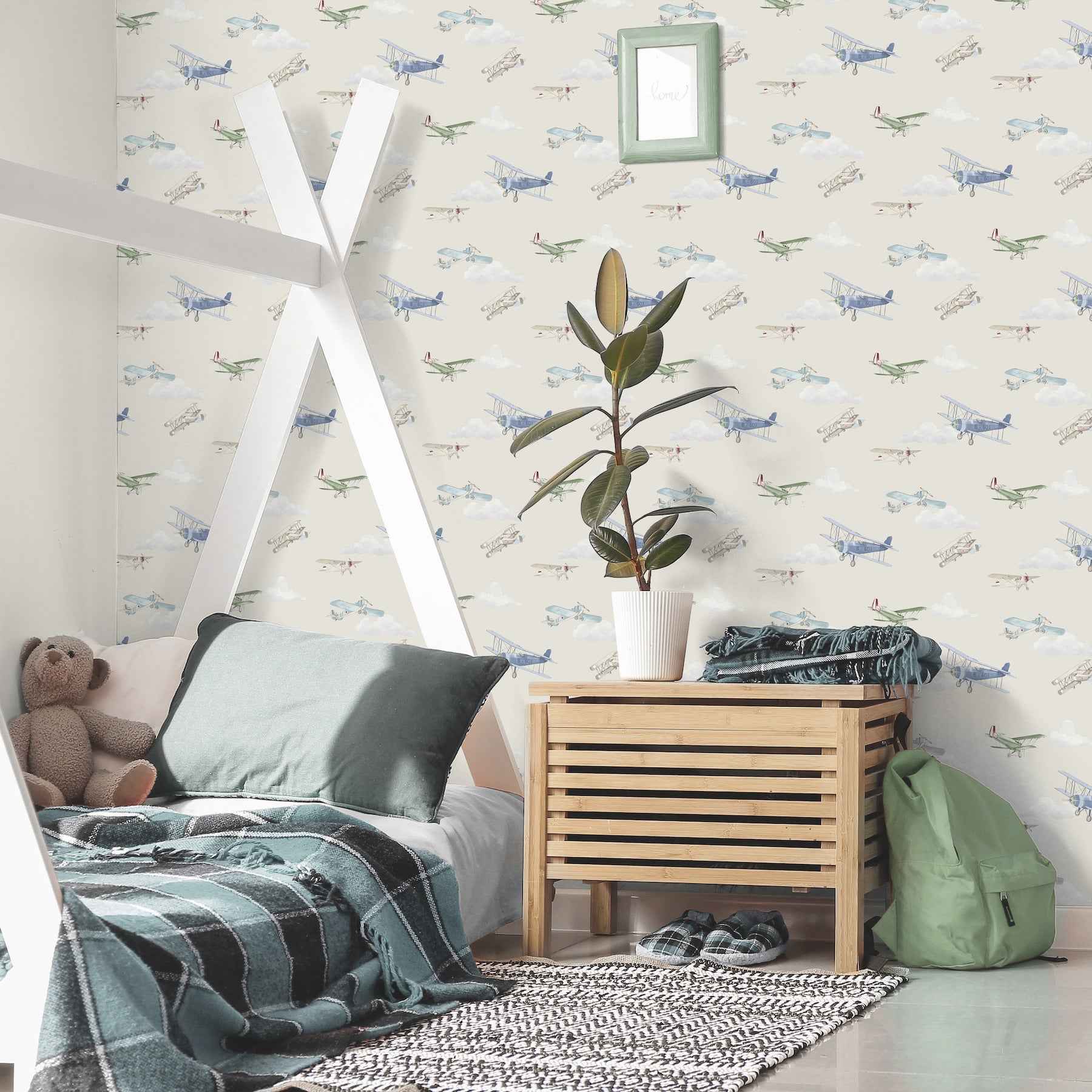 Aeroplanes Beige Skies Wallpaper - York Wallcoverings - 4203-27549 - York Wallcoverings Wallpaper