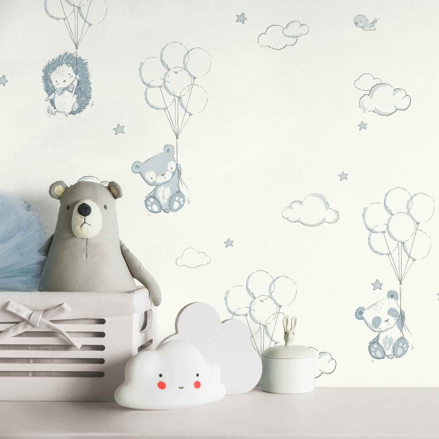 Floating Balloons Light Blue Animal Wallpaper - York Wallcoverings - 4203-27554 - York Wallcoverings Wallpaper