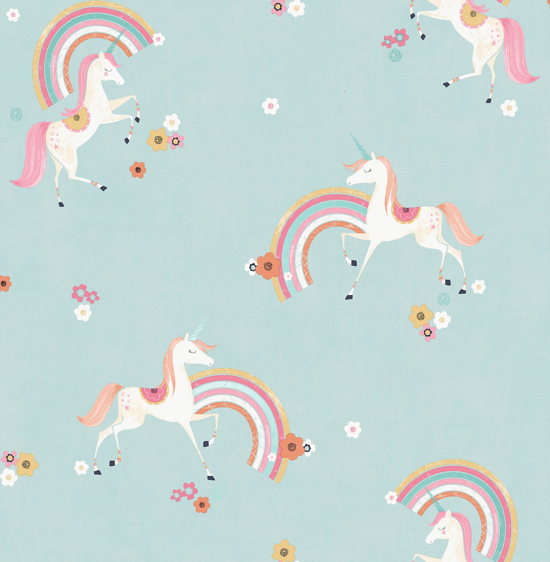 rainbow-unicorn-blue-fantastical-wallpaper-york-wallcoverings-4203-27564 - York Wallcoverings Papel pintado