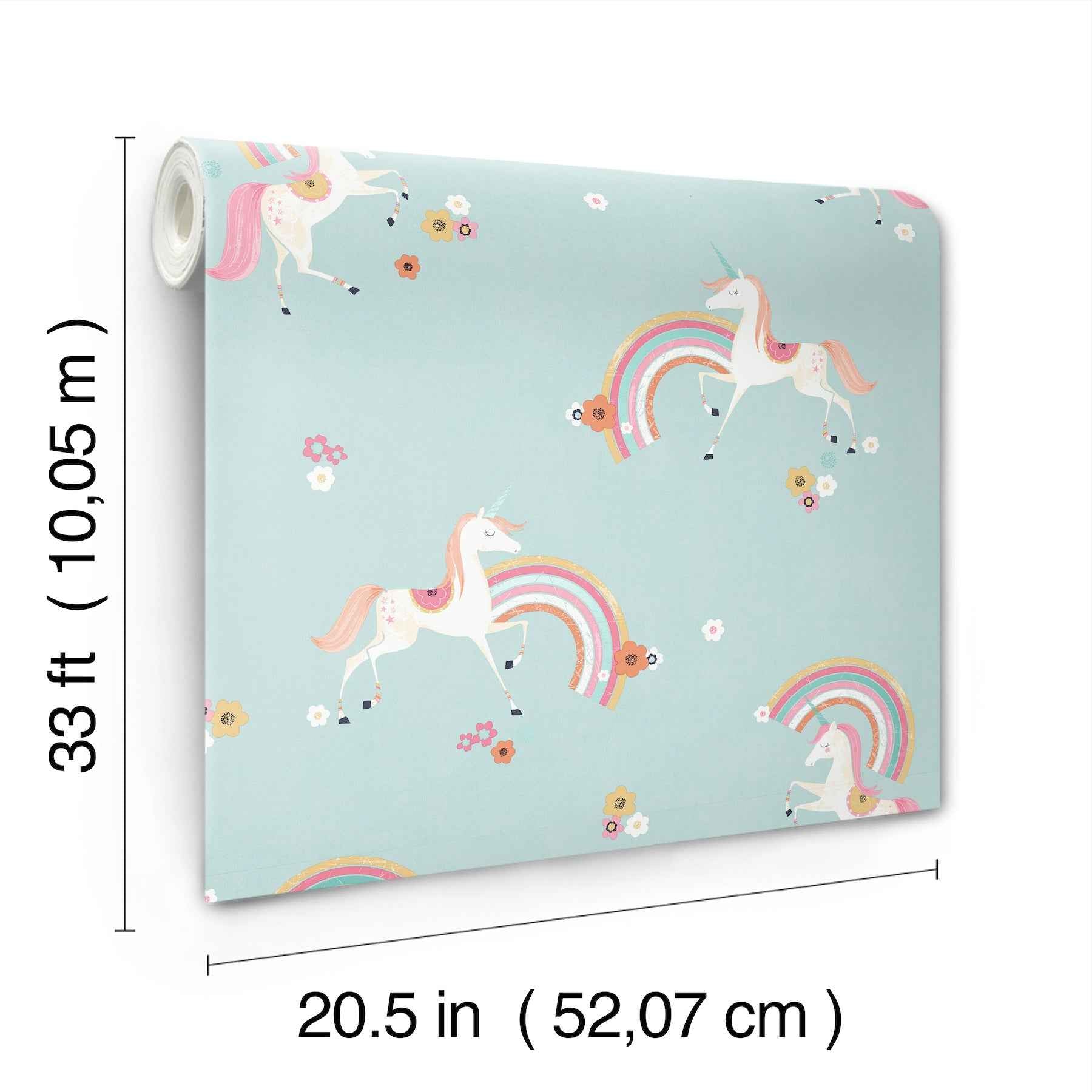 Rainbow Unicorn Blue Fantastical Wallpaper - York Wallcoverings - 4203-27564 - York Wallcoverings Wallpaper