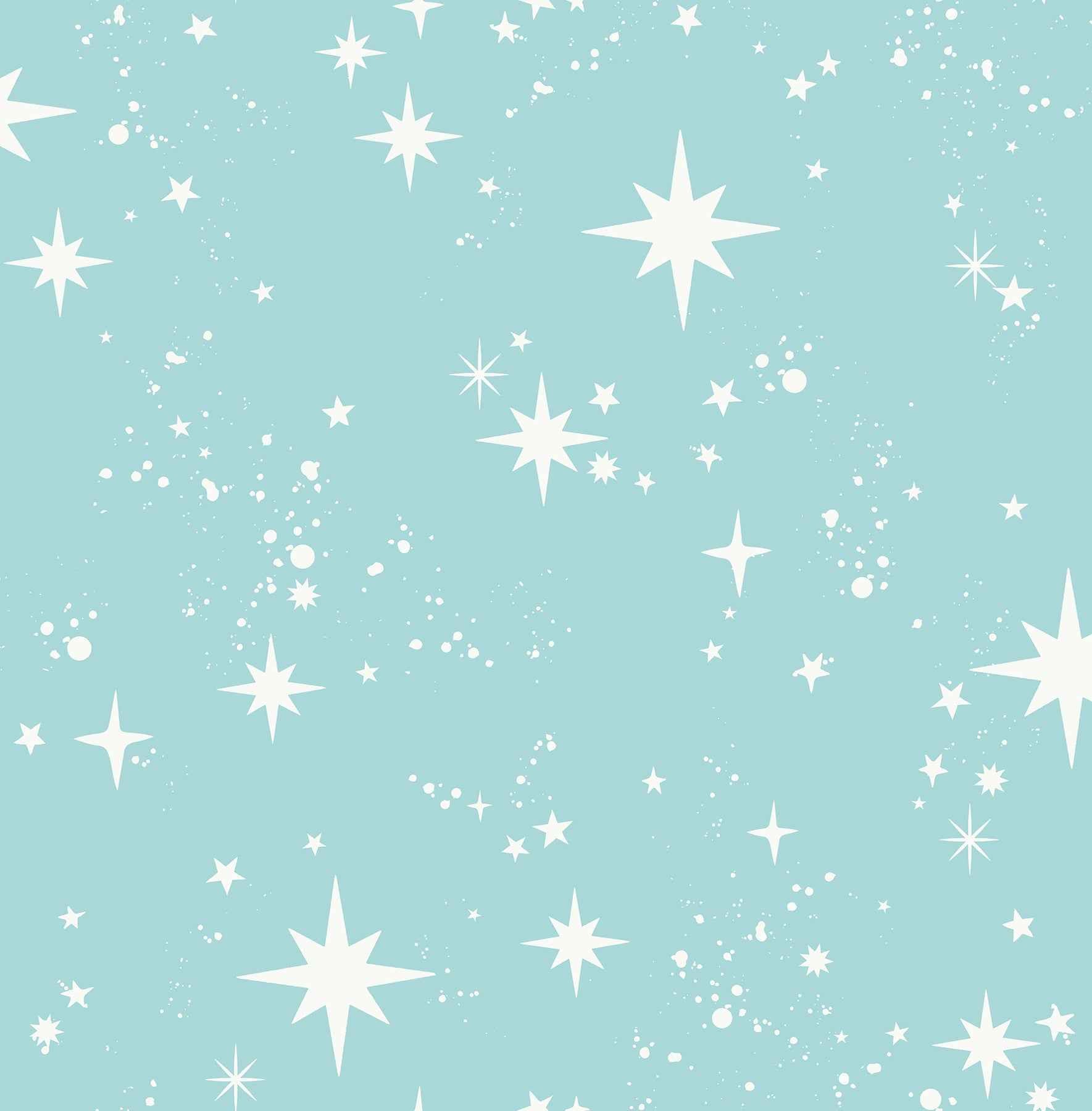 Twinkle Light Blue Starry Skies Wallpaper - York Wallcoverings - 4203-27567
