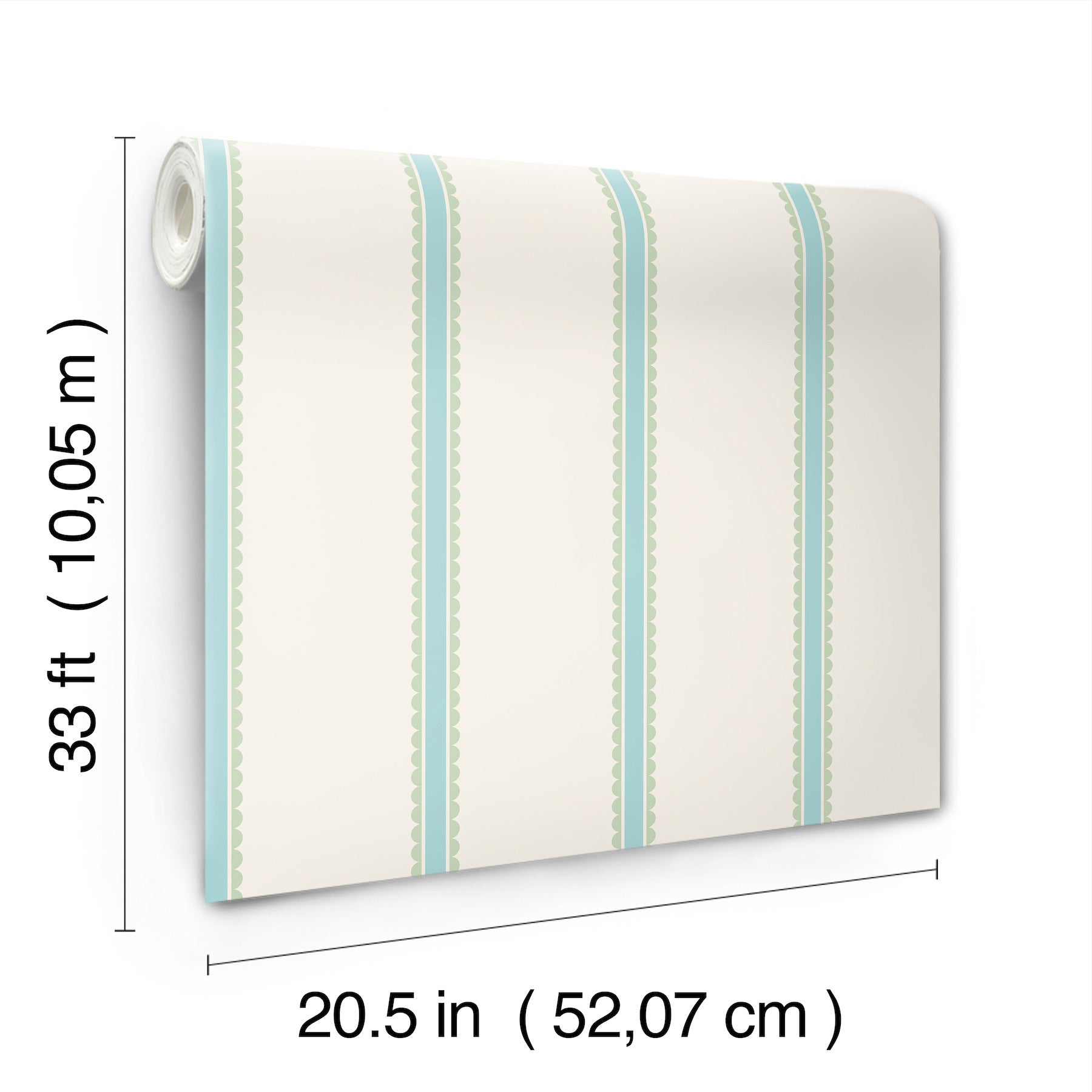 bobbin-stripe-aqua-scalloped-wallpaper-york-wallcoverings-4203-27573 - York Wallcoverings Wallpaper