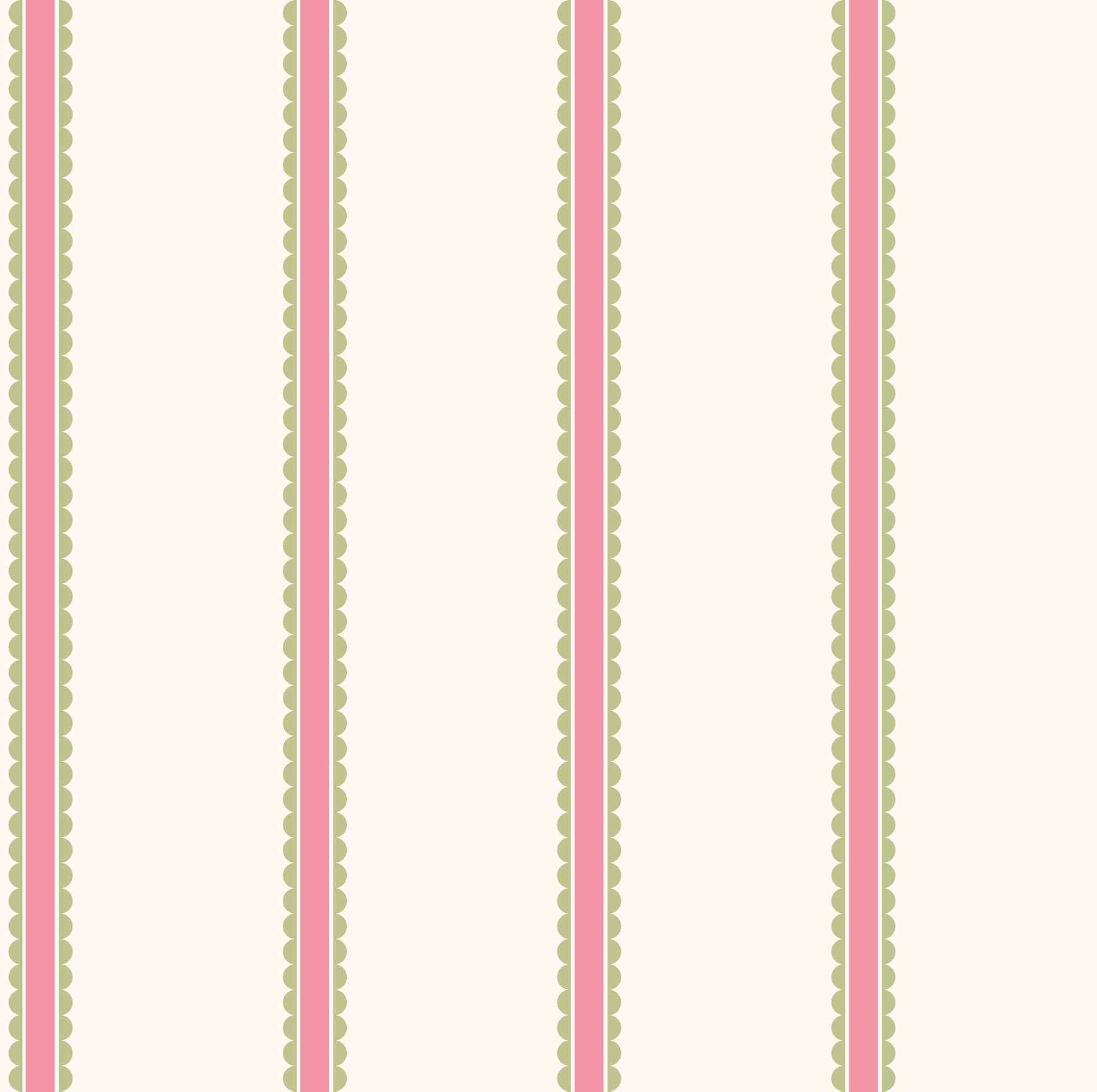Bobbin Stripe Fuchsia Scalloped Wallpaper - York Wallcoverings - 4203-27574 - York Wallcoverings Wallpaper