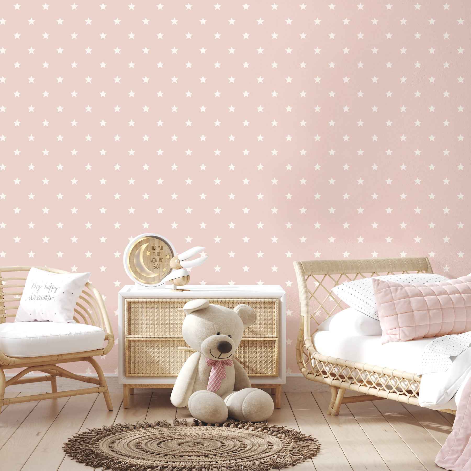 Starry Motif Pink Geometric Wallpaper - York Wallcoverings - 4203-27582 - York Wallcoverings Wallpaper