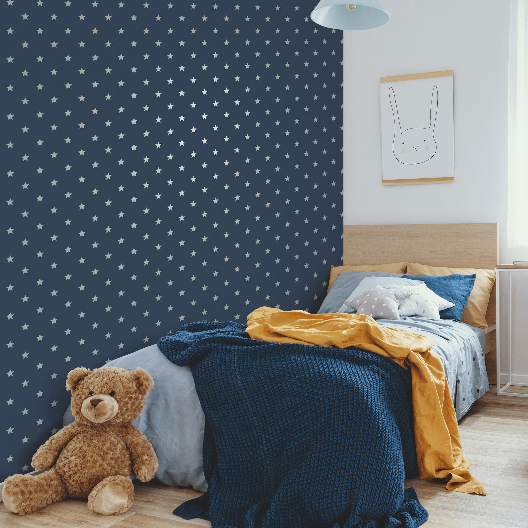 starry-motif-dark-blue-geometric-wallpaper-york-wallcoverings-4203-27584 - York Wallcoverings Wallpaper