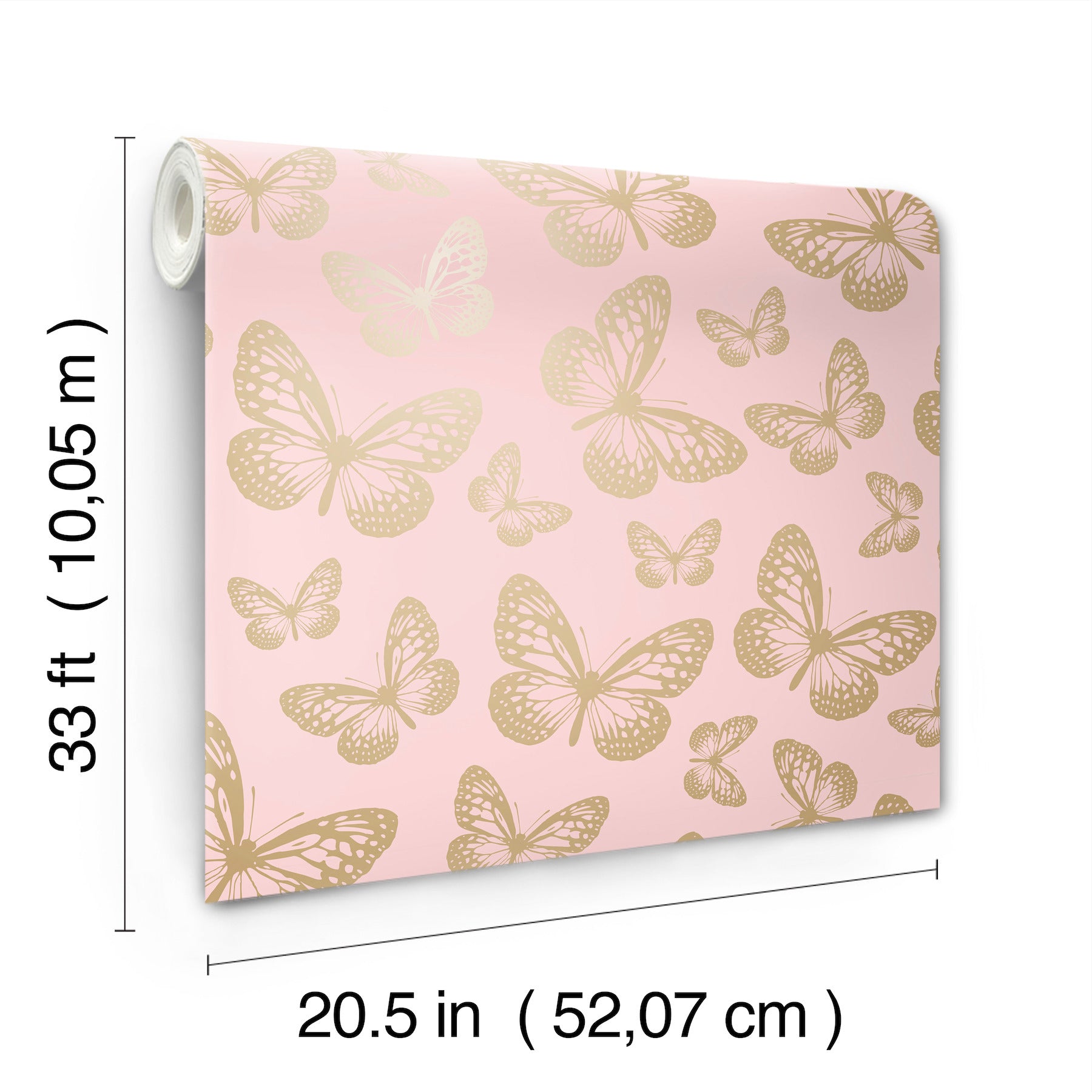 metallic-butterflies-pink-whimsical-wallpaper-york-wallcoverings-4203-27586 - York Wallcoverings Wallpaper