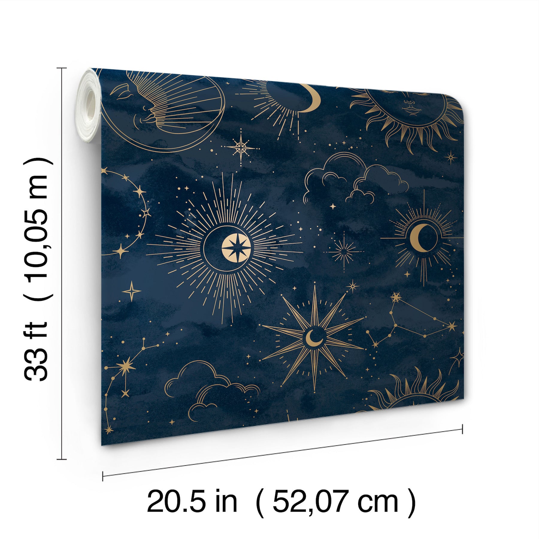 mystic-navy-celestial-wallpaper-york-wallcoverings-4203-27587 - York Wallcoverings Wallpaper