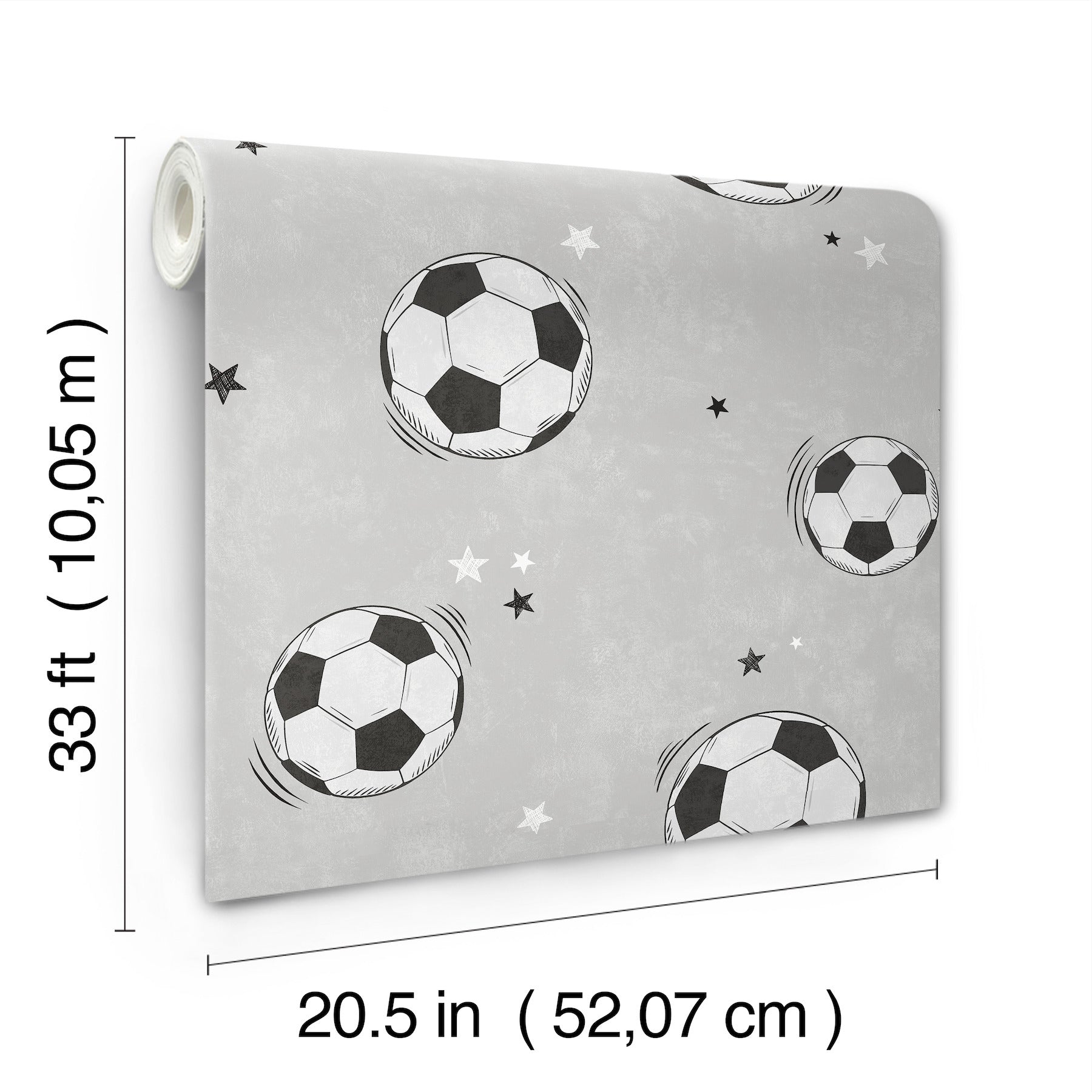 footballs-grey-soccer-wallpaper-york-wallcoverings-4203-27590 - York Wallcoverings Wallpaper