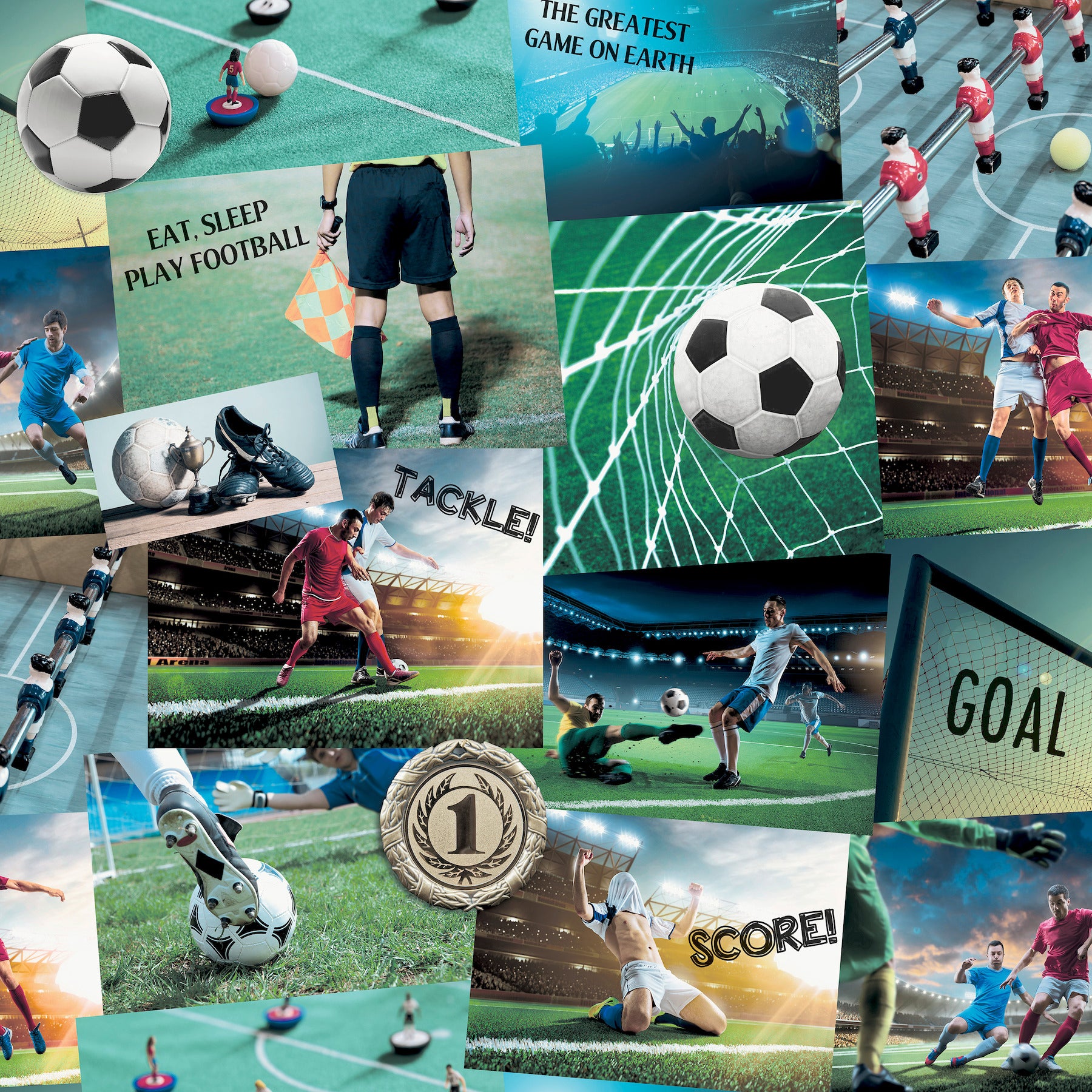 football-fan-multicolor-soccer-wallpaper-york-wallcoverings-4203-27591 - York Wallcoverings Wallpaper