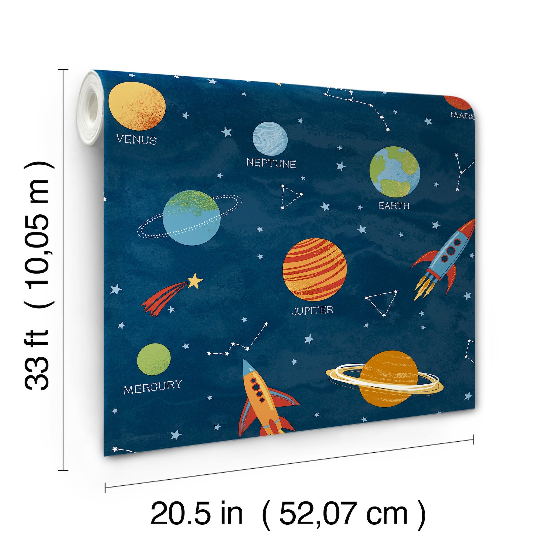 solar-system-blue-outer-space-wallpaper-york-wallcoverings-4203-27595 - York Wallcoverings Wallpaper