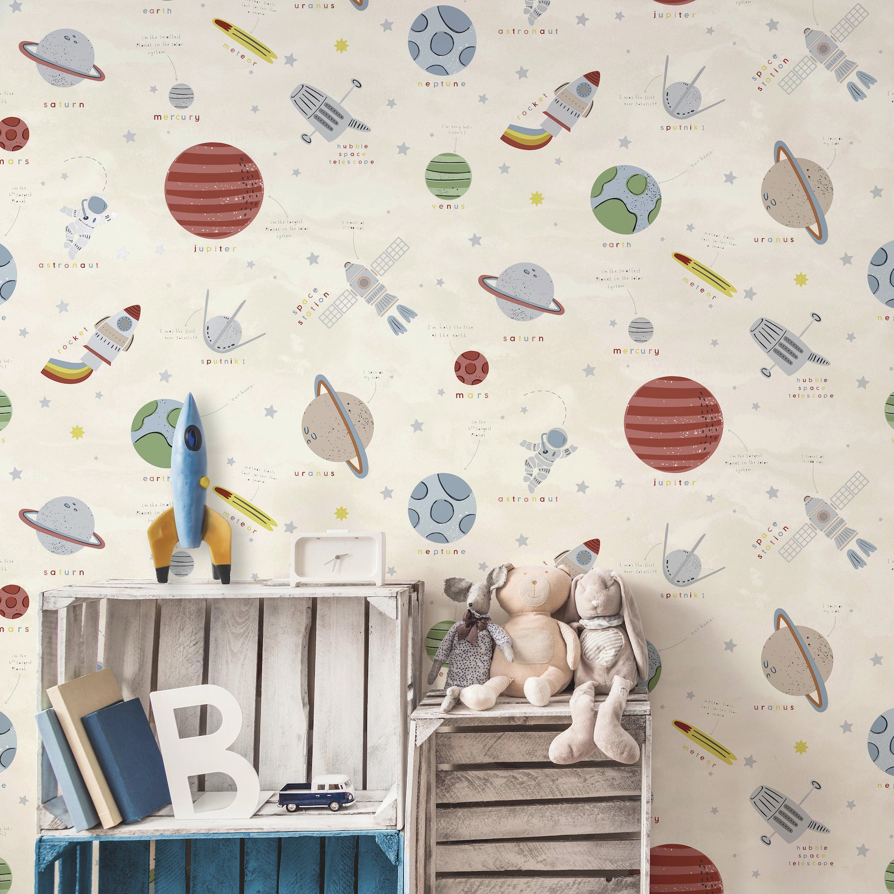 space-adventure-beige-outer-space-wallpaper-york-wallcoverings-4203-27596 - York Wallcoverings Wallpaper