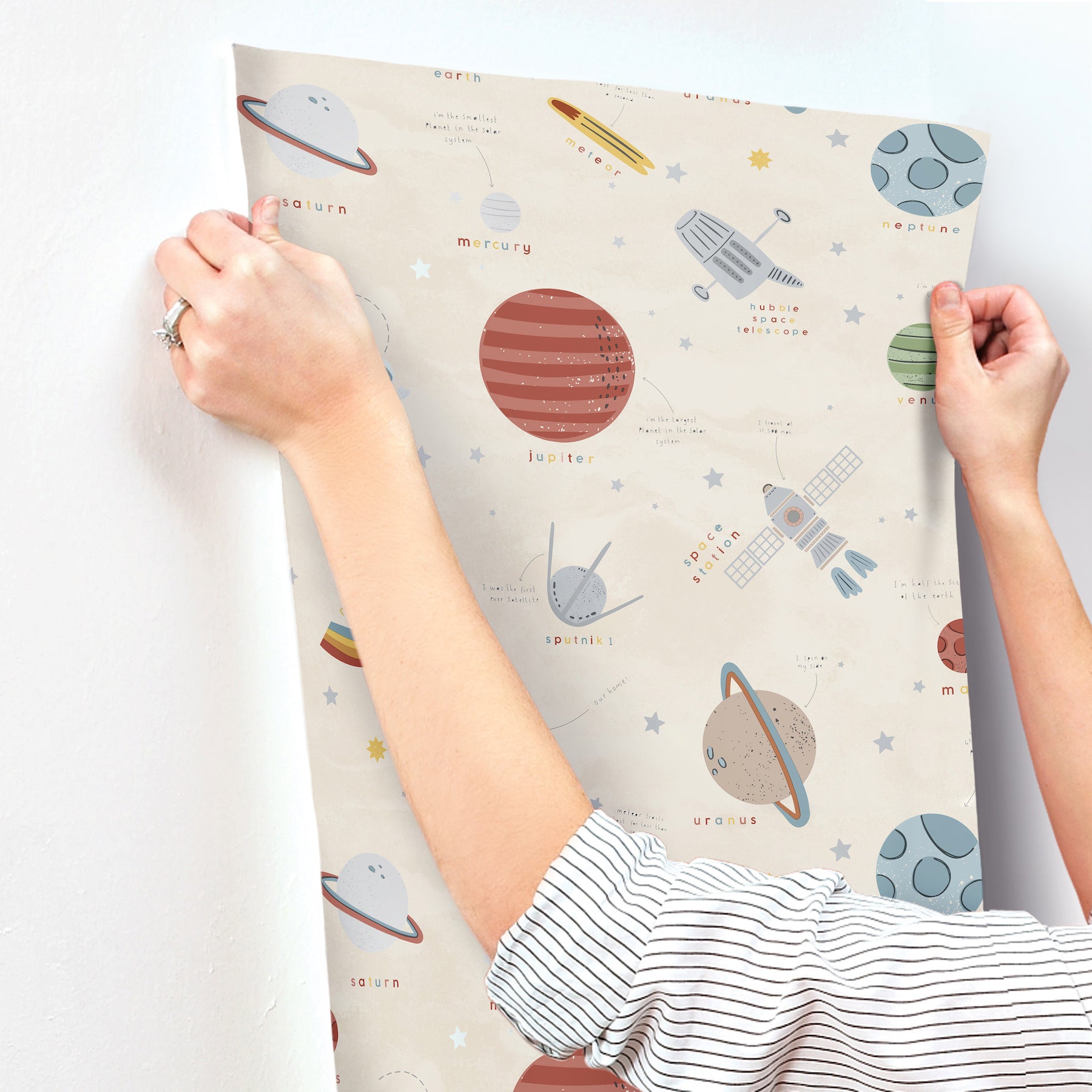 space-adventure-beige-outer-space-wallpaper-york-wallcoverings-4203-27596 - York Wallcoverings Wallpaper