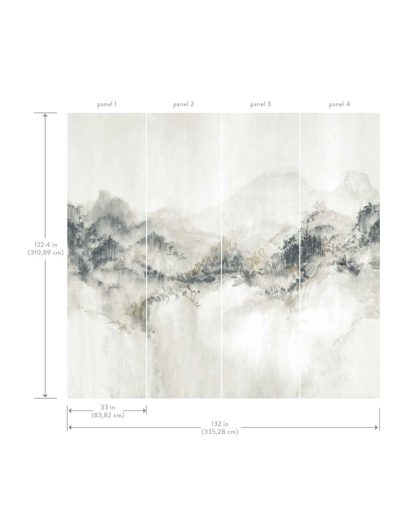 Mystic Overlook Grey Wall Mural - York Wallcoverings - VR1520M - York Wallcoverings Wallpaper