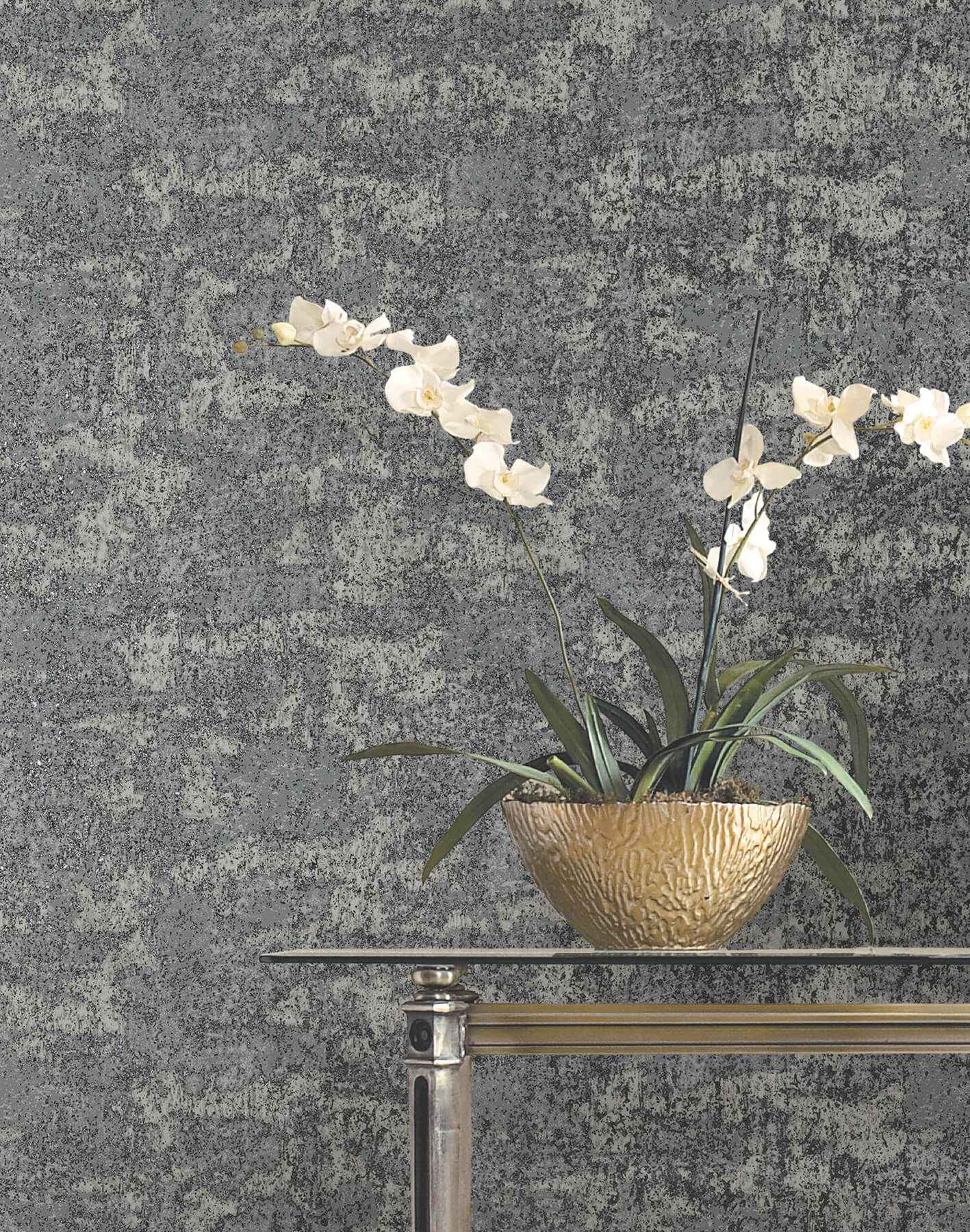 Crystal Cloud Charcoal Beaded Wallpaper - York Wallcoverings - VR1544