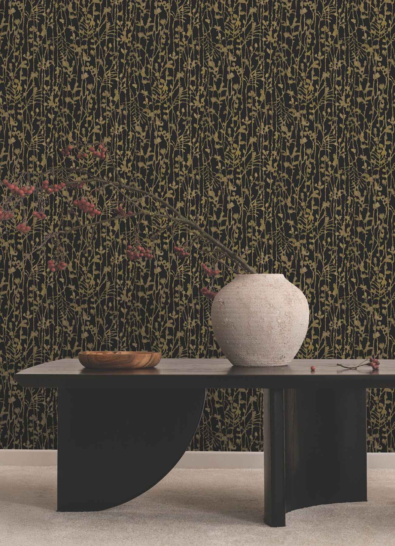 Filigree Black Abstract Wallpaper - York Wallcoverings - VR1562