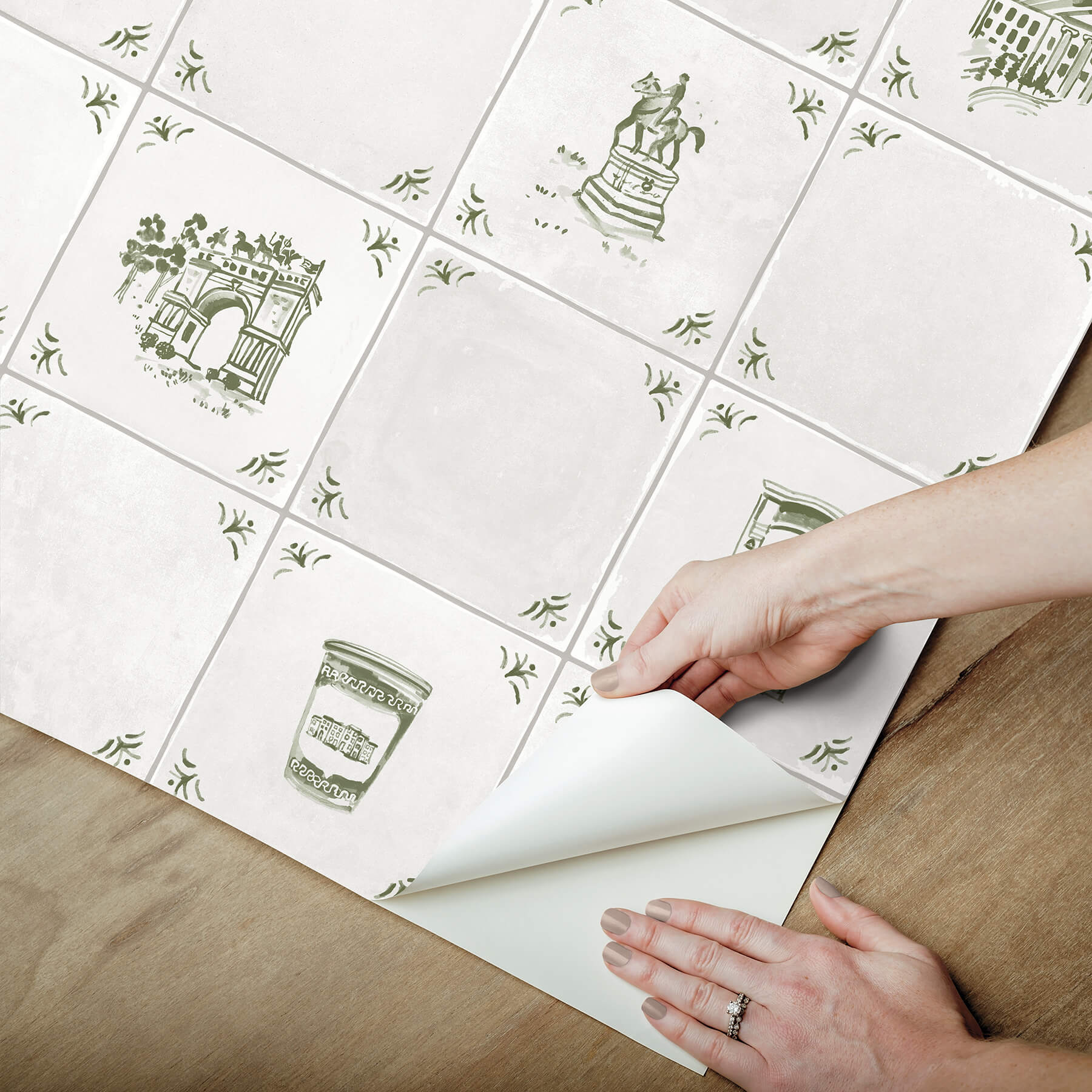 brooklyn-delft-ivy-peel-and-stick-wallpaper-york-wallcoverings-bbs6548 - York Wallcoverings Wallpaper