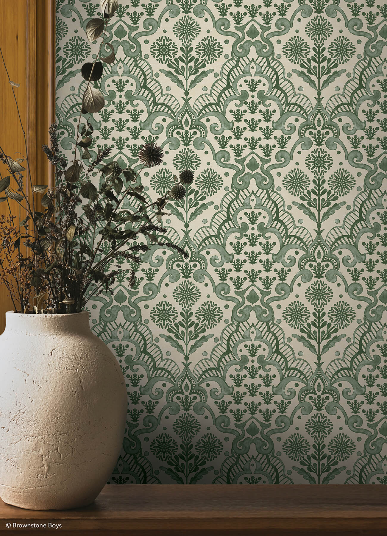 brownstone-blooms-forest-peel-and-stick-wallpaper-york-wallcoverings-bbs6549 - York Wallcoverings Wallpaper