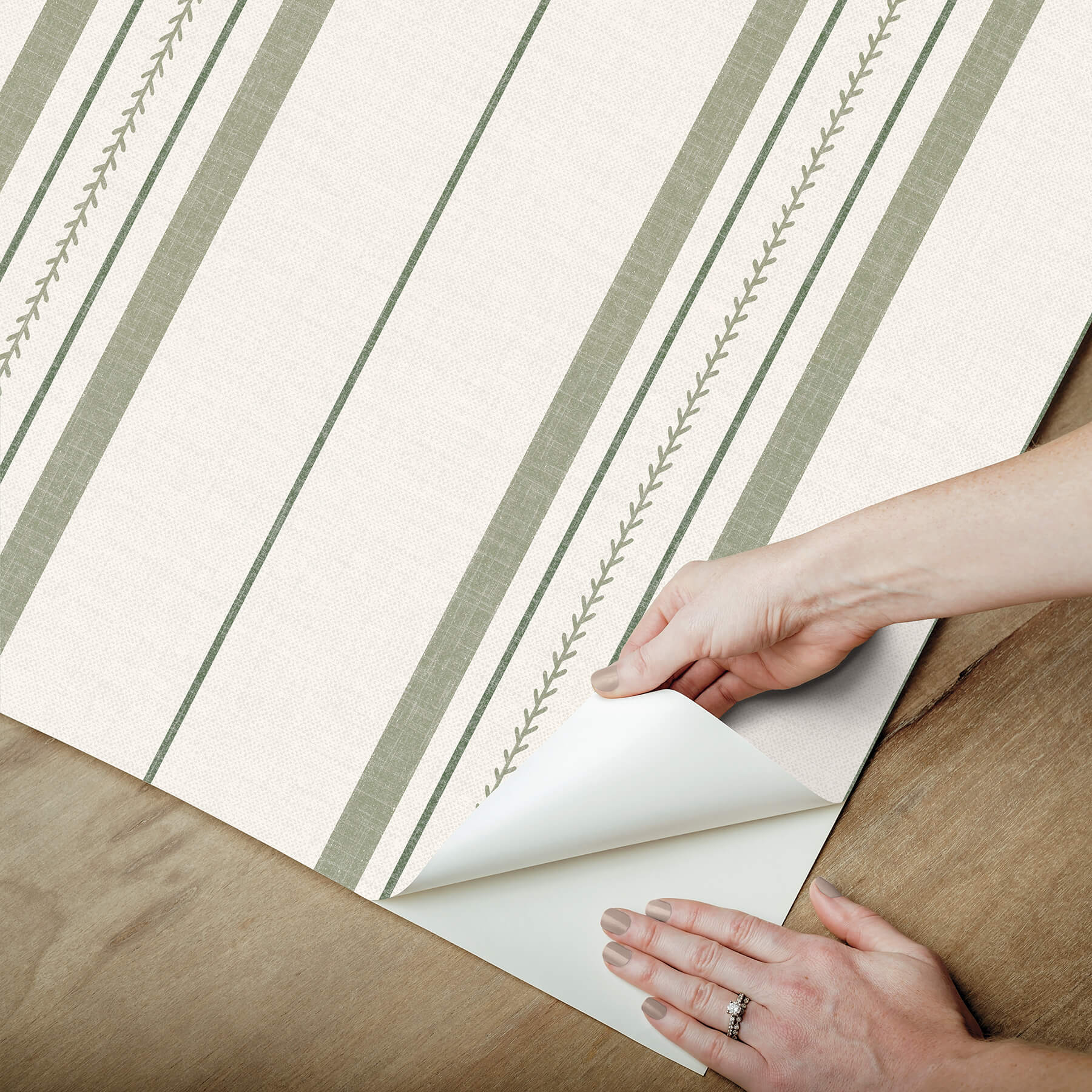 townhouse-stripe-ivy-peel-and-stick-wallpaper-york-wallcoverings-bbs6552 - York Wallcoverings Wallpaper