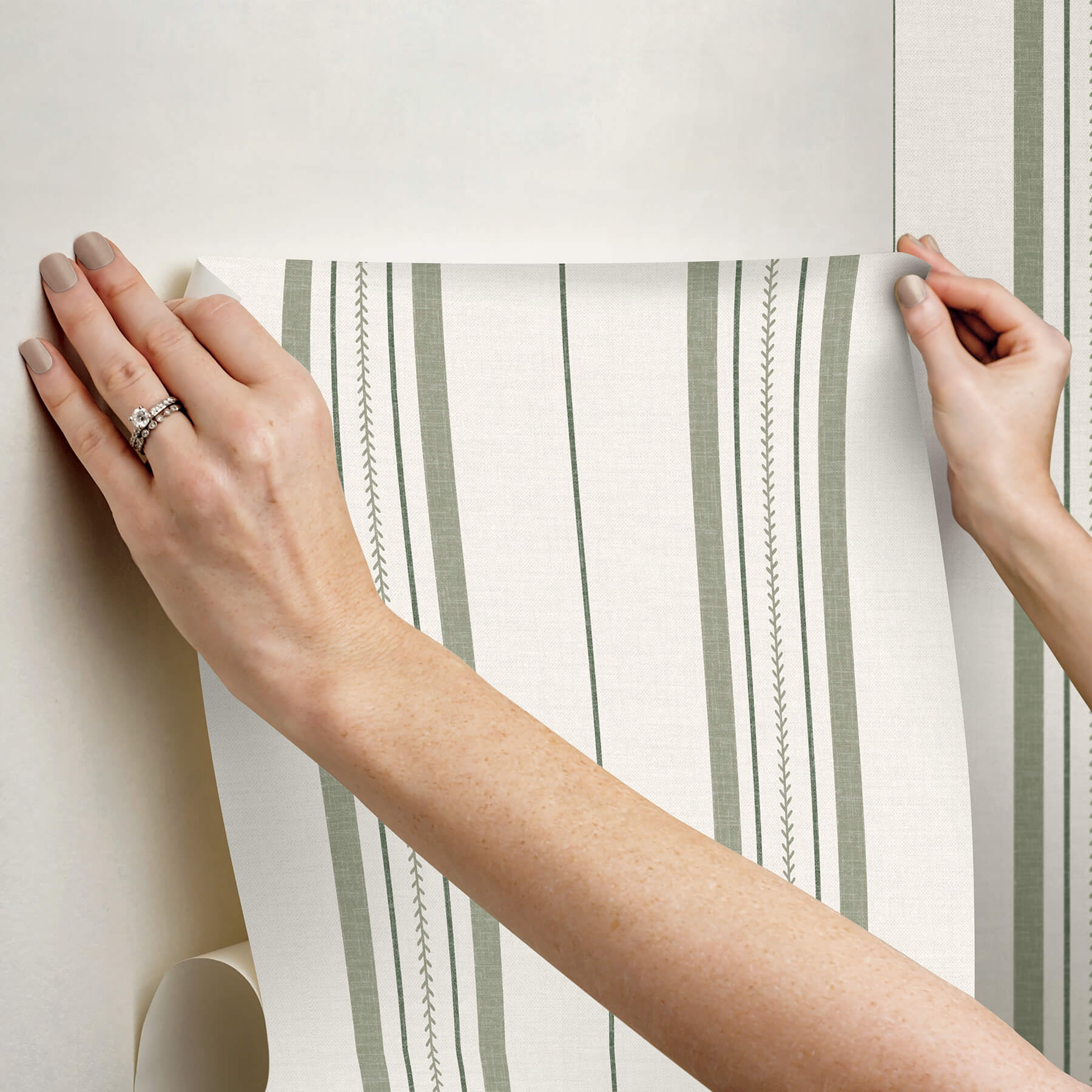 townhouse-stripe-ivy-peel-and-stick-wallpaper-york-wallcoverings-bbs6552 - York Wallcoverings Wallpaper