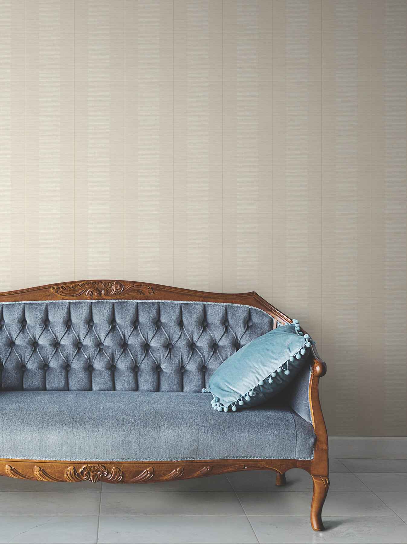 Colbert Stripe Ivory Textured Wallpaper - York Wallcoverings - LL3205 - York Wallcoverings Wallpaper